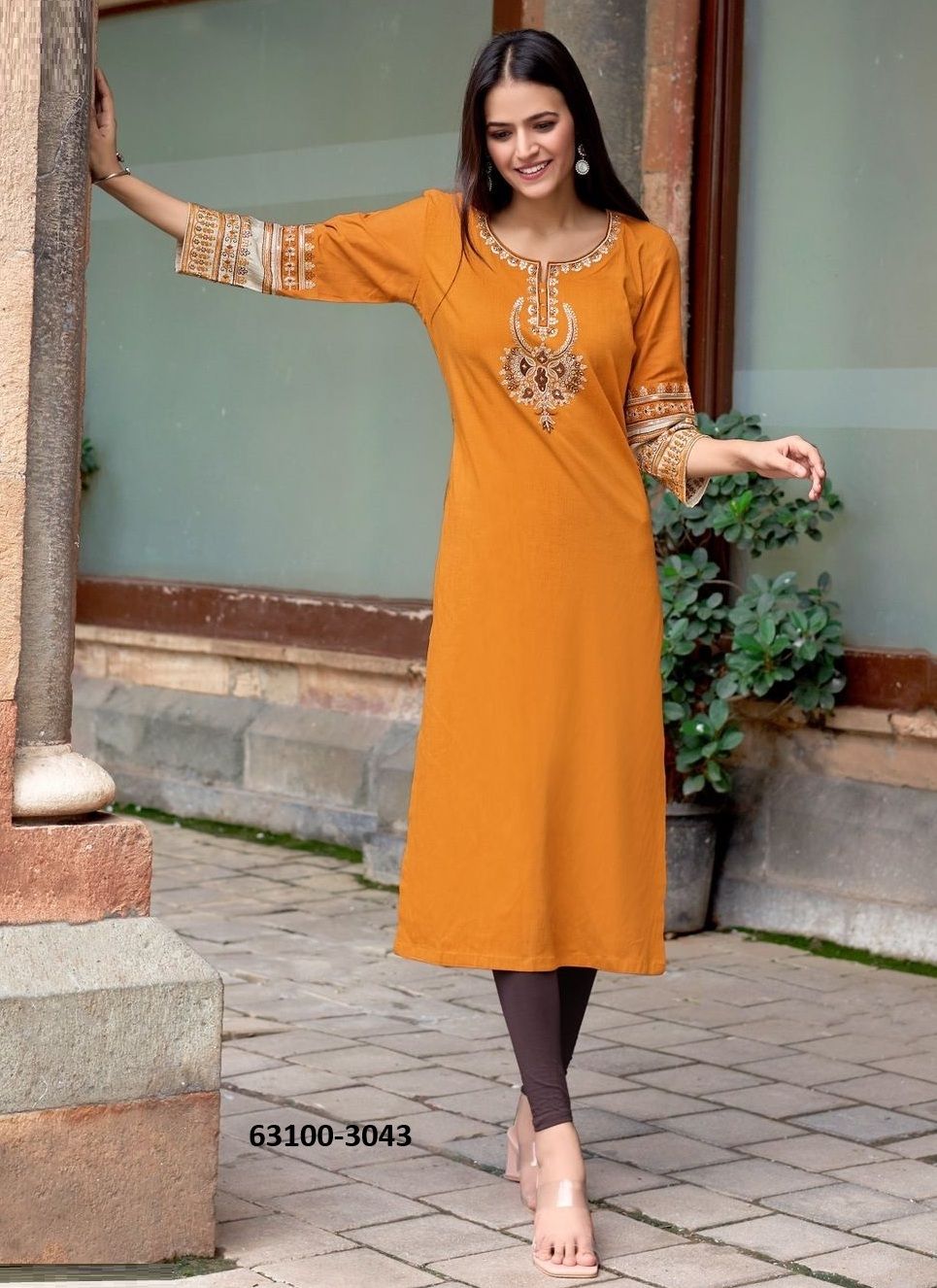 SALONEE 9 - Catalog # 63100 (Set of 6 Readymade Women's Kurtis / Tops) by Wooglee Fashions
