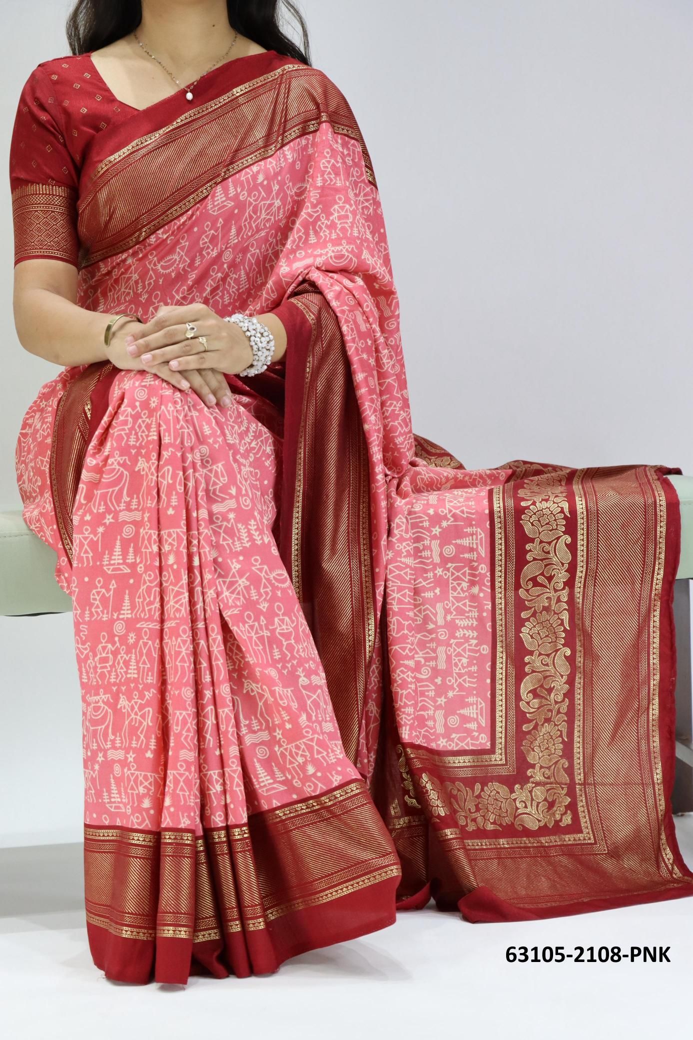 SERIES 2108 - Catalog # 63105 (Set of 4 Sarees) by Semad Styles