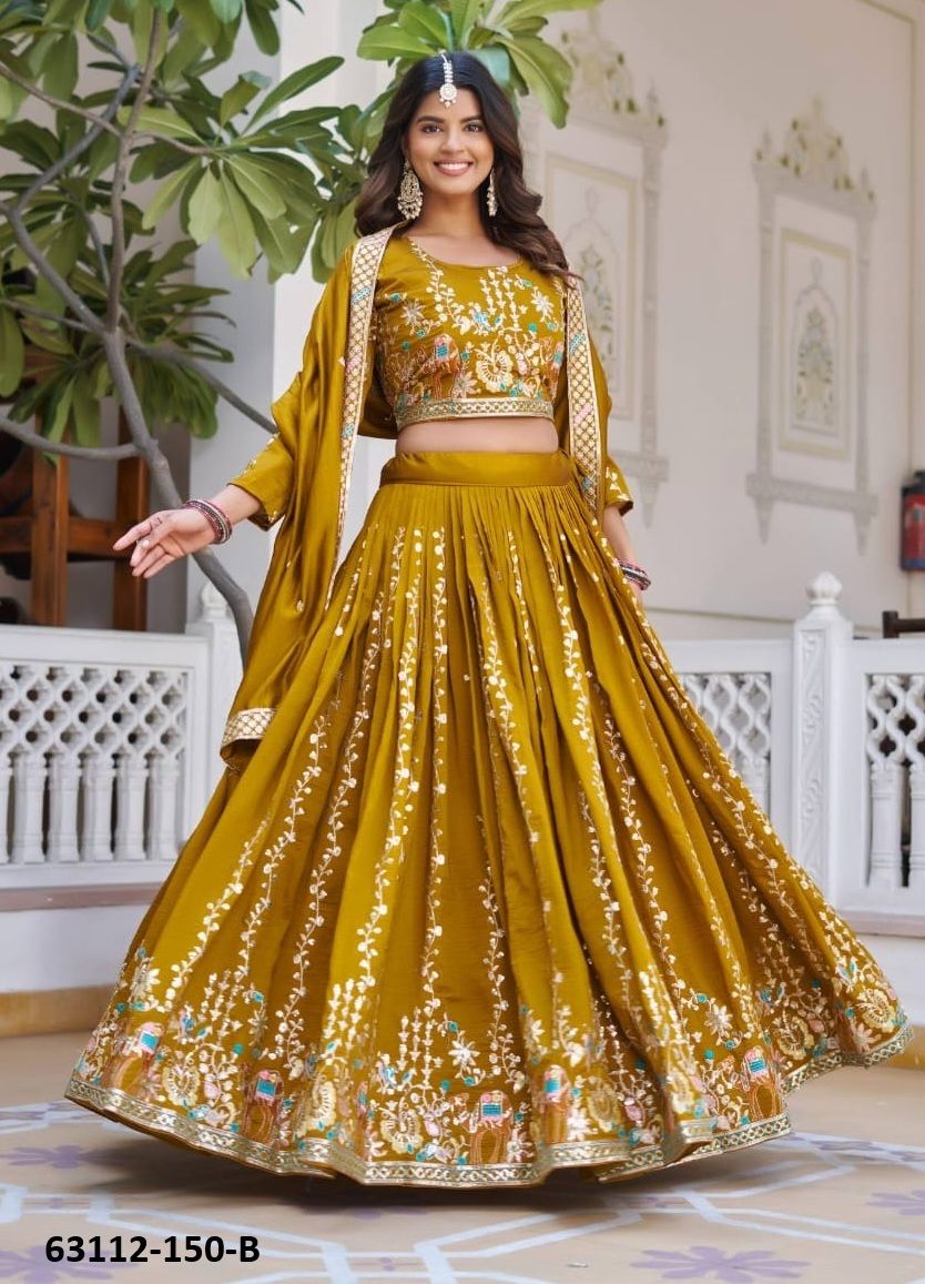 SERIES 150 - Catalog # 63112 (Set of 2 Readymade Lehengas) by Raw Lemon