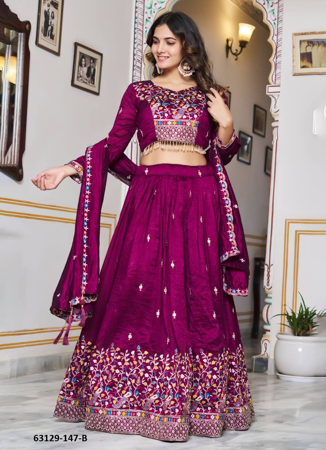 SERIES 147 - Catalog # 63129 (Set of 2 Readymade Lehengas) by Komal Pret