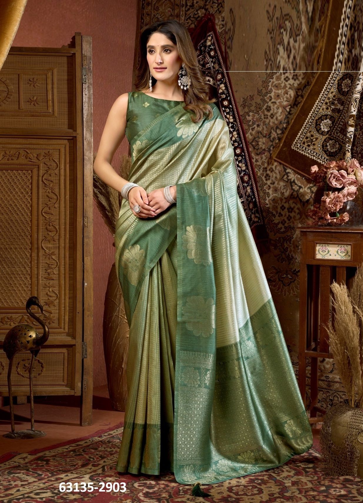 STELLA - Catalog # 63135 (Set of 6 Sarees) by Gobuni STELLA - Catalog # 63135 (Set of 6 Sarees) by Gobuni