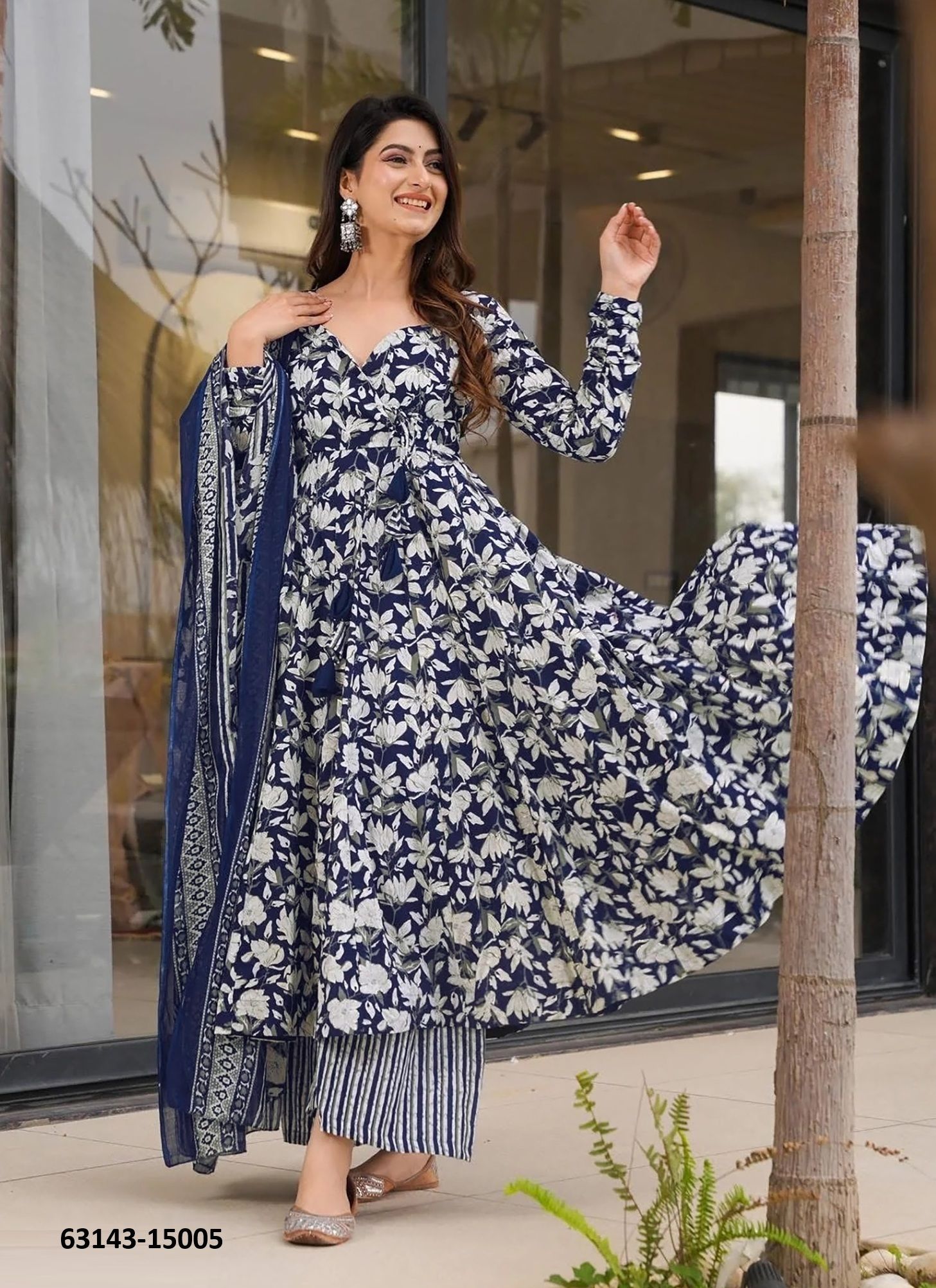 CLORA 15 - Catalog # 63143 (Set of 7 Readymade Salwar Suits) by Amdavadi Fashion
