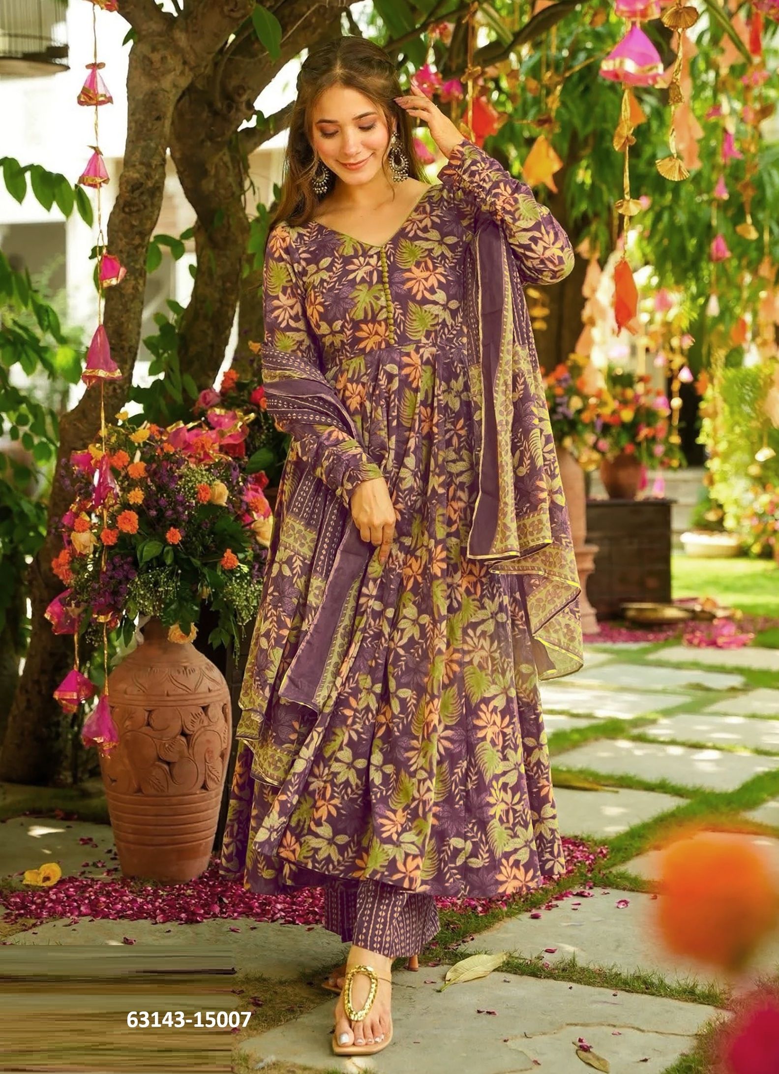 CLORA 15 - Catalog # 63143 (Set of 7 Readymade Salwar Suits) by Amdavadi Fashion