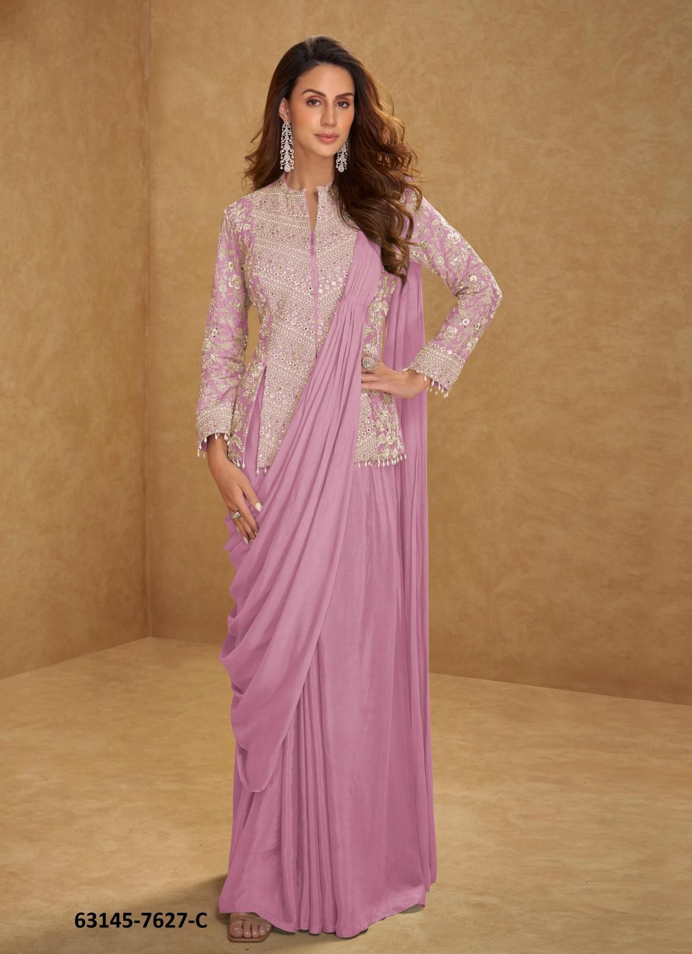 MIRZA - Catalog # 63145 (Set of 3 Indo-Western Outfits) by Gulkayra Designer