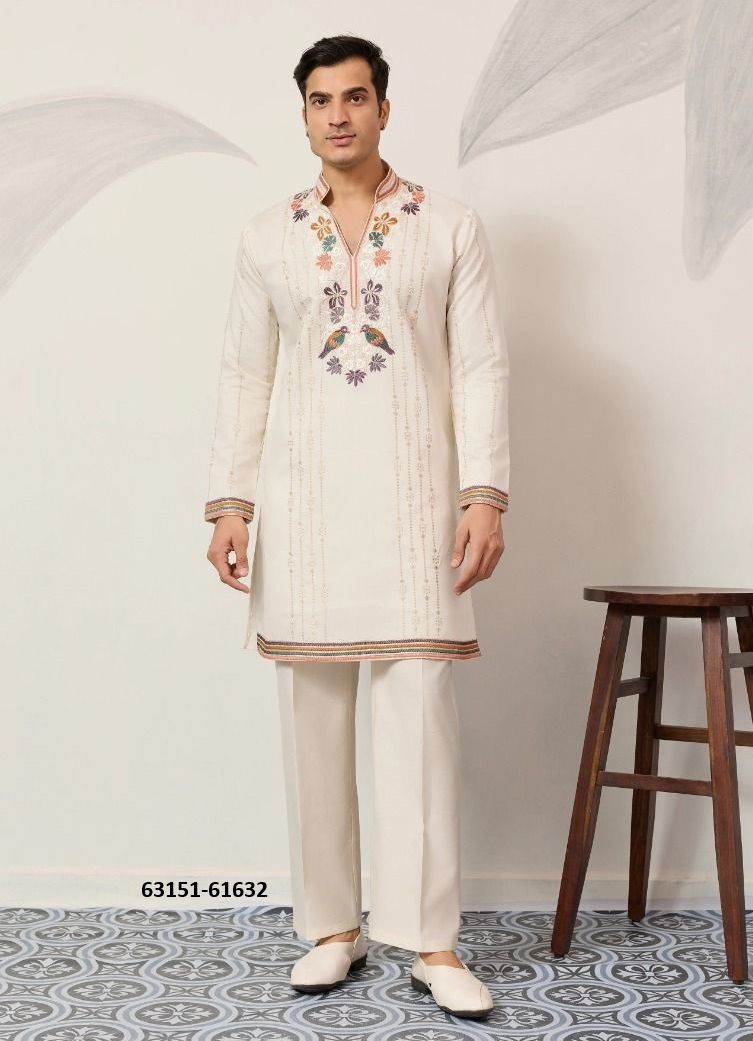 V-NECK VIRASAT - Catalog # 63151 (Set of 7 Men's Ethnic Wear) by Tentmen Clothing
