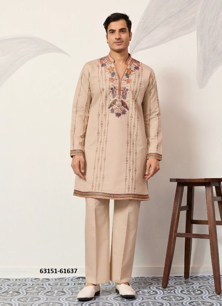 V-NECK VIRASAT - Catalog # 63151 (Set of 7 Men's Ethnic Wear) by Tentmen Clothing