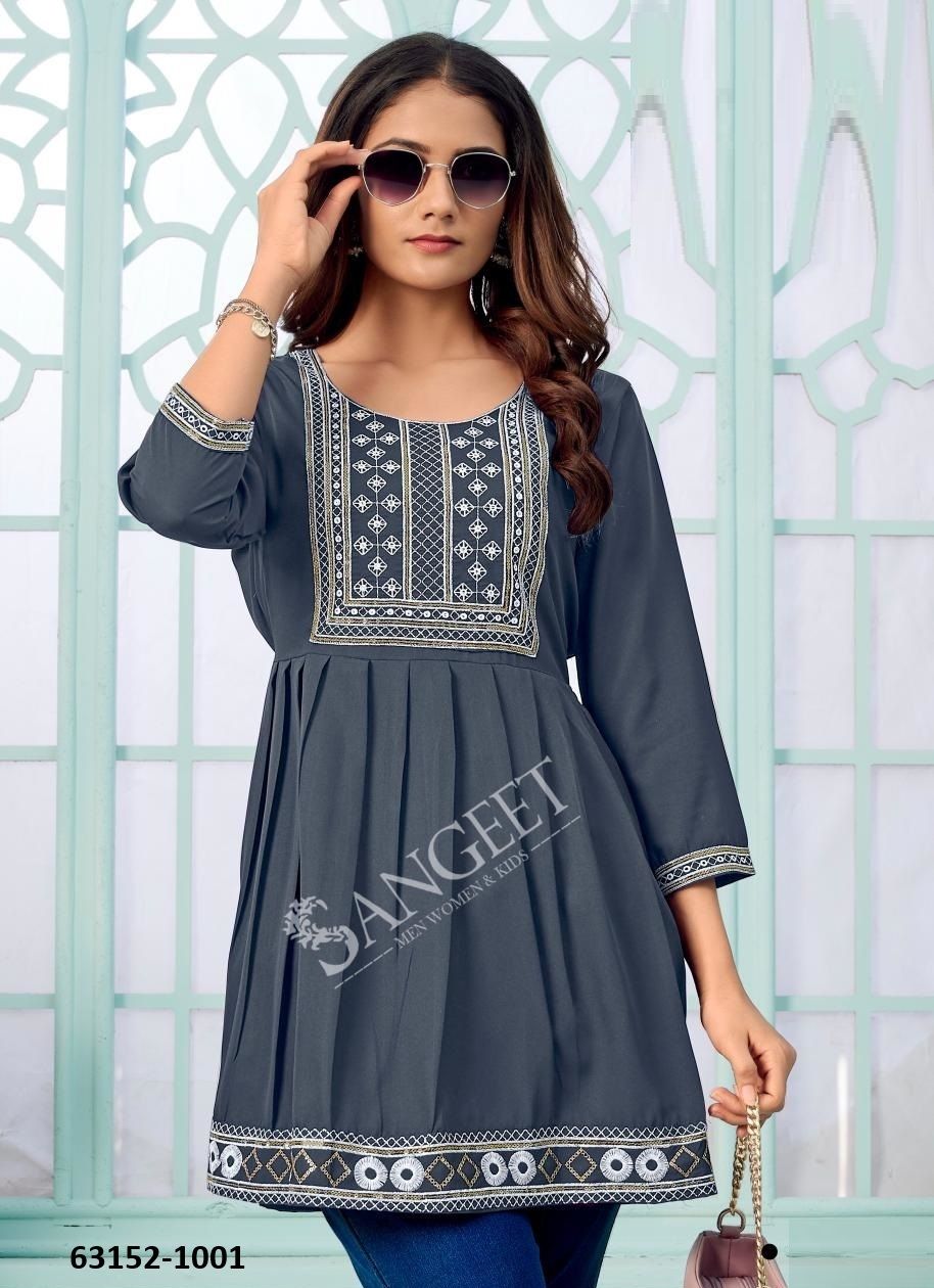AASHINI 3 - Catalog # 63152 (Set of 8 Readymade Women's Kurtis / Tops) by Sangeet AASHINI 3 - Catalog # 63152 (Set of 8 Readymade Women's Kurtis / Tops) by Sangeet