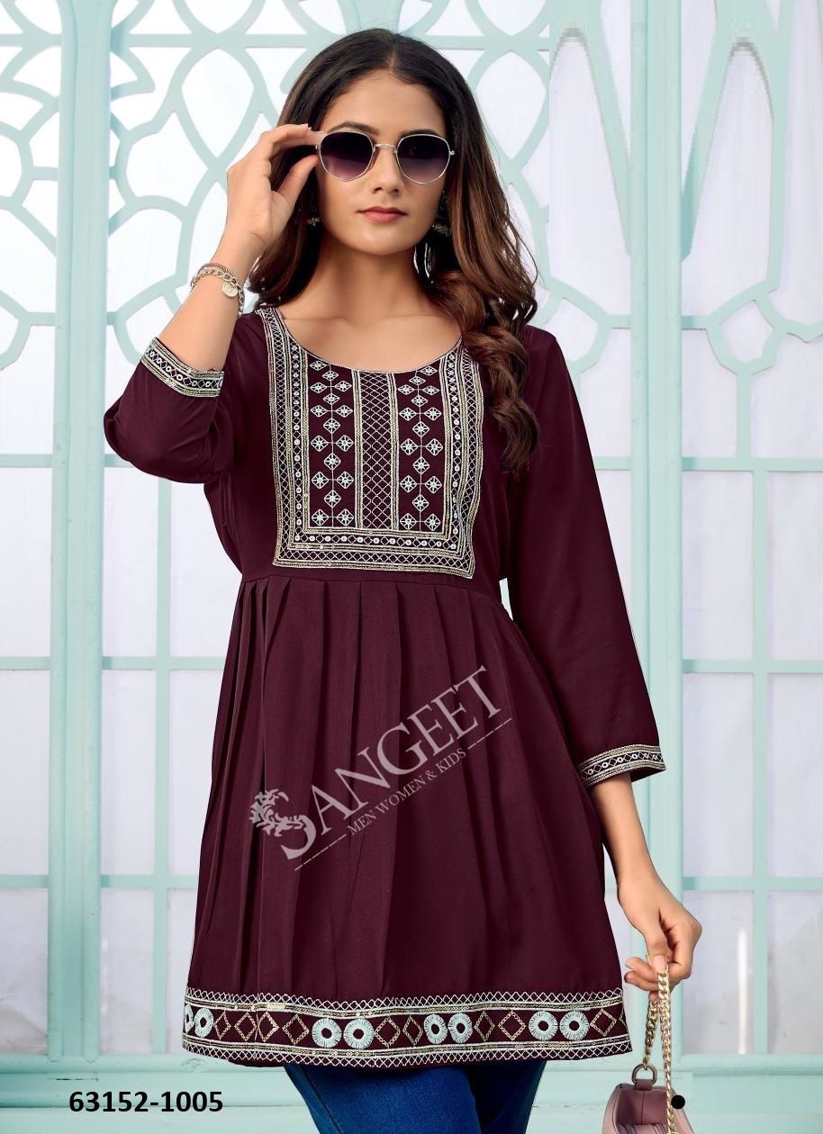 AASHINI 3 - Catalog # 63152 (Set of 8 Readymade Women's Kurtis / Tops) by Sangeet AASHINI 3 - Catalog # 63152 (Set of 8 Readymade Women's Kurtis / Tops) by Sangeet