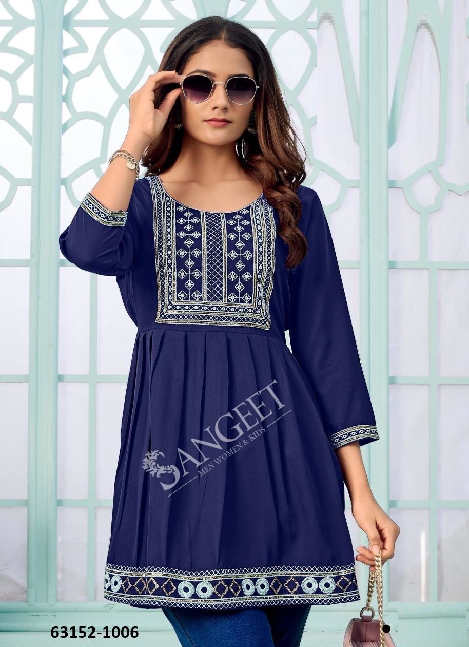 AASHINI 3 - Catalog # 63152 (Set of 8 Readymade Women's Kurtis / Tops) by Sangeet AASHINI 3 - Catalog # 63152 (Set of 8 Readymade Women's Kurtis / Tops) by Sangeet