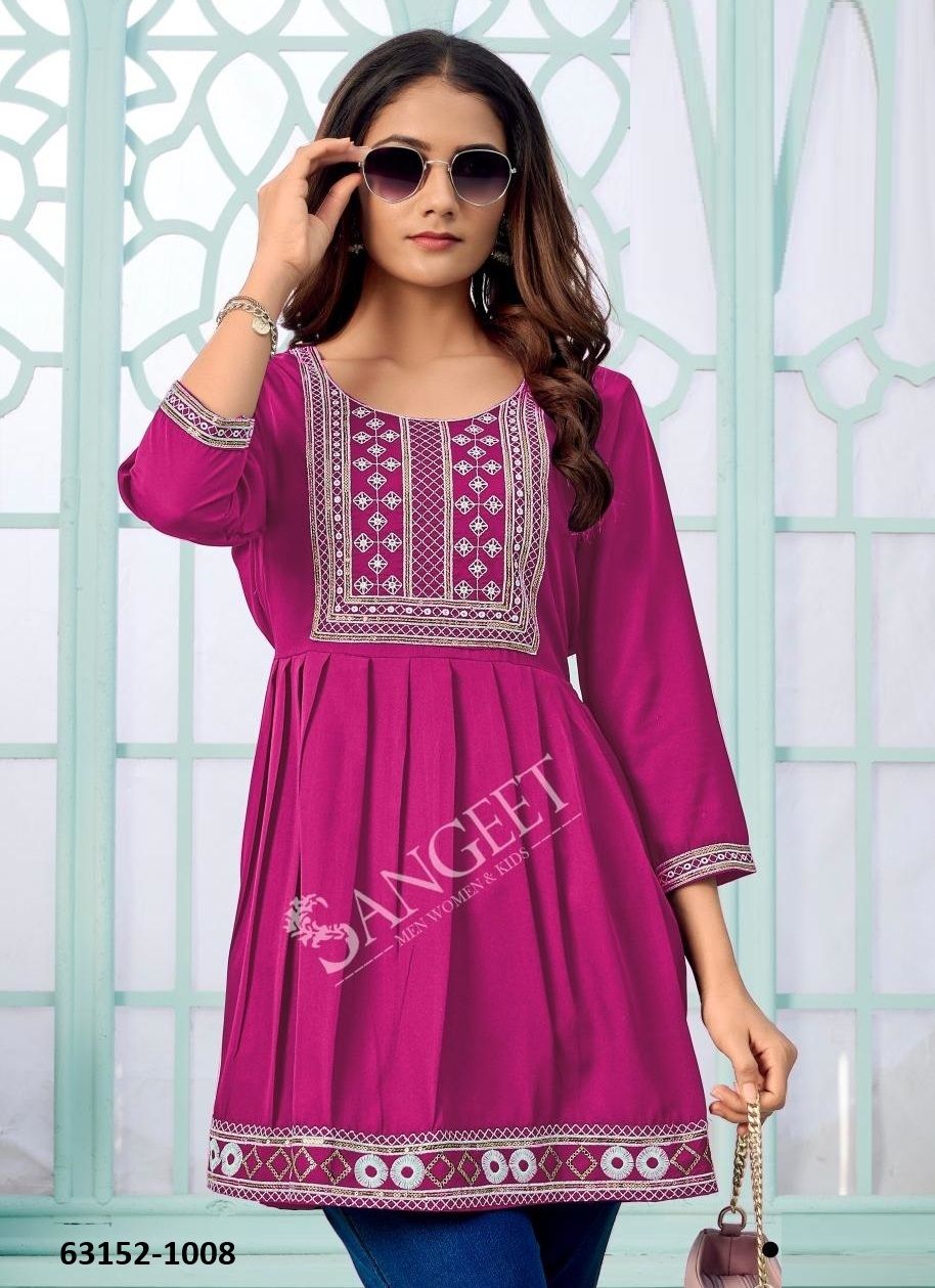 AASHINI 3 - Catalog # 63152 (Set of 8 Readymade Women's Kurtis / Tops) by Sangeet AASHINI 3 - Catalog # 63152 (Set of 8 Readymade Women's Kurtis / Tops) by Sangeet