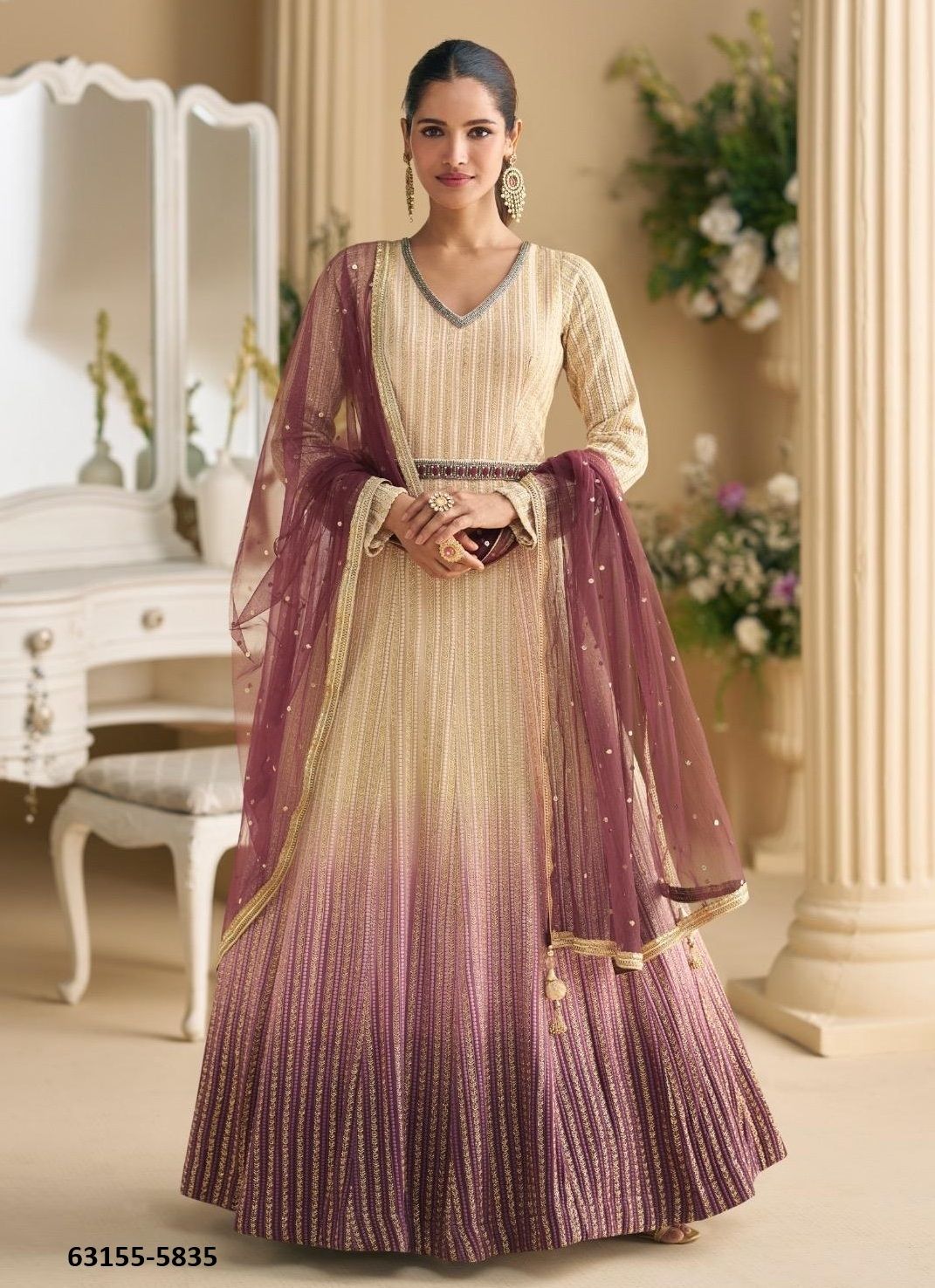 DAWAT - Catalog # 63155 (Set of 4 Readymade Gowns) by Sayuri Designer DAWAT - Catalog # 63155 (Set of 4 Readymade Gowns) by Sayuri Designer