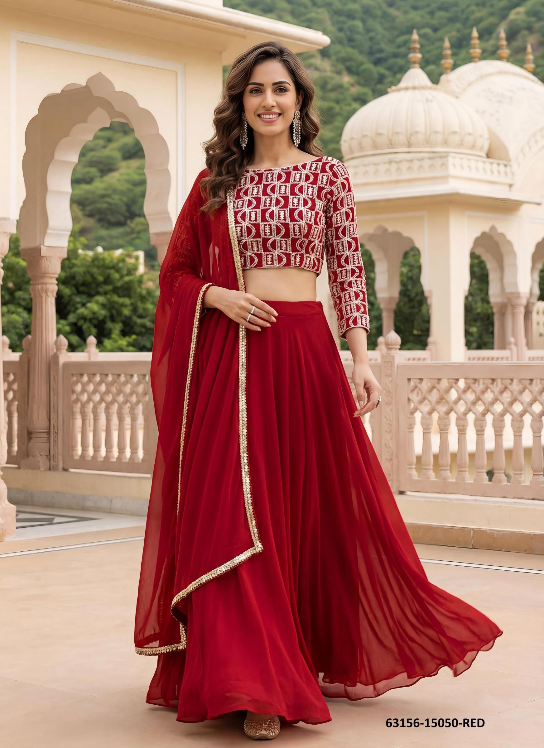 VOLUME 32 - Catalog # 63156 (Set of 3 Semi-Stitched Lehengas) by Raw Lemon VOLUME 32 - Catalog # 63156 (Set of 3 Semi-Stitched Lehengas) by Raw Lemon