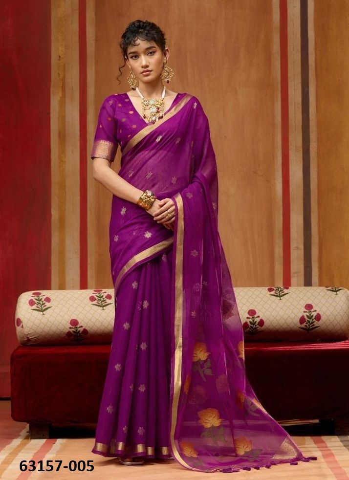 BOMBAY ROSE - Catalog # 63157 (Set of 6 Sarees) by Rajtex Fabrics