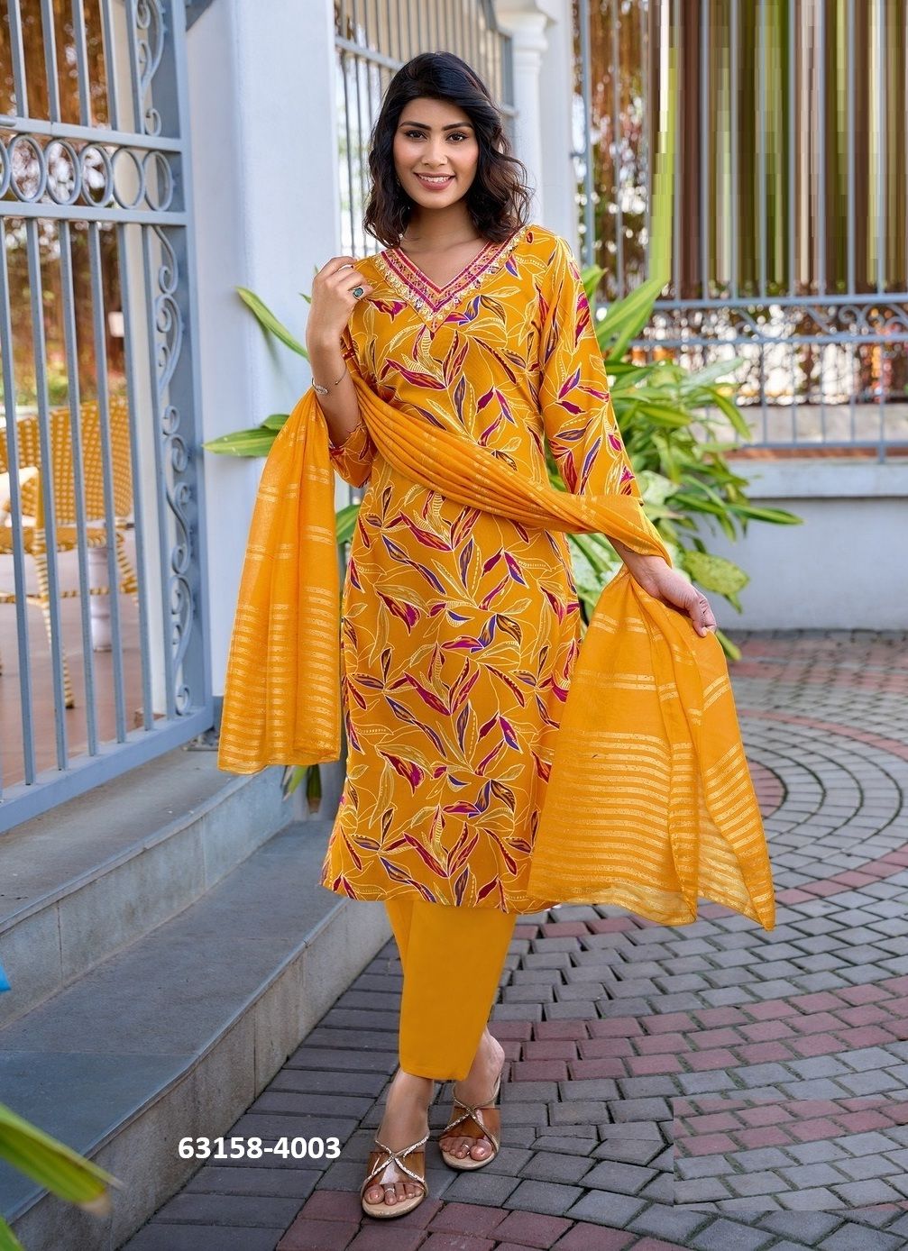NIKHAAR 4 - Catalog # 63158 (Set of 8 Readymade Salwar Suits) by Passion Tree