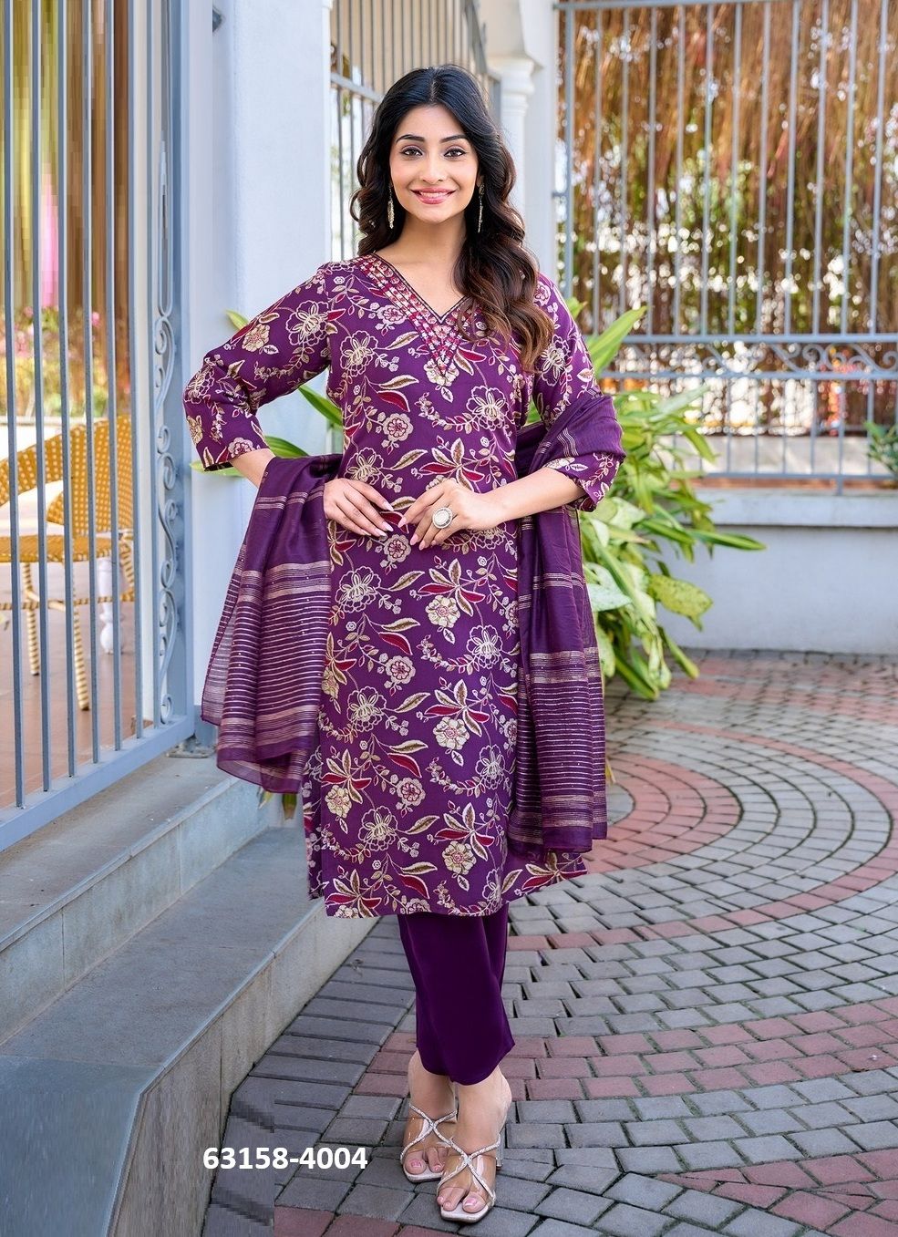 NIKHAAR 4 - Catalog # 63158 (Set of 8 Readymade Salwar Suits) by Passion Tree