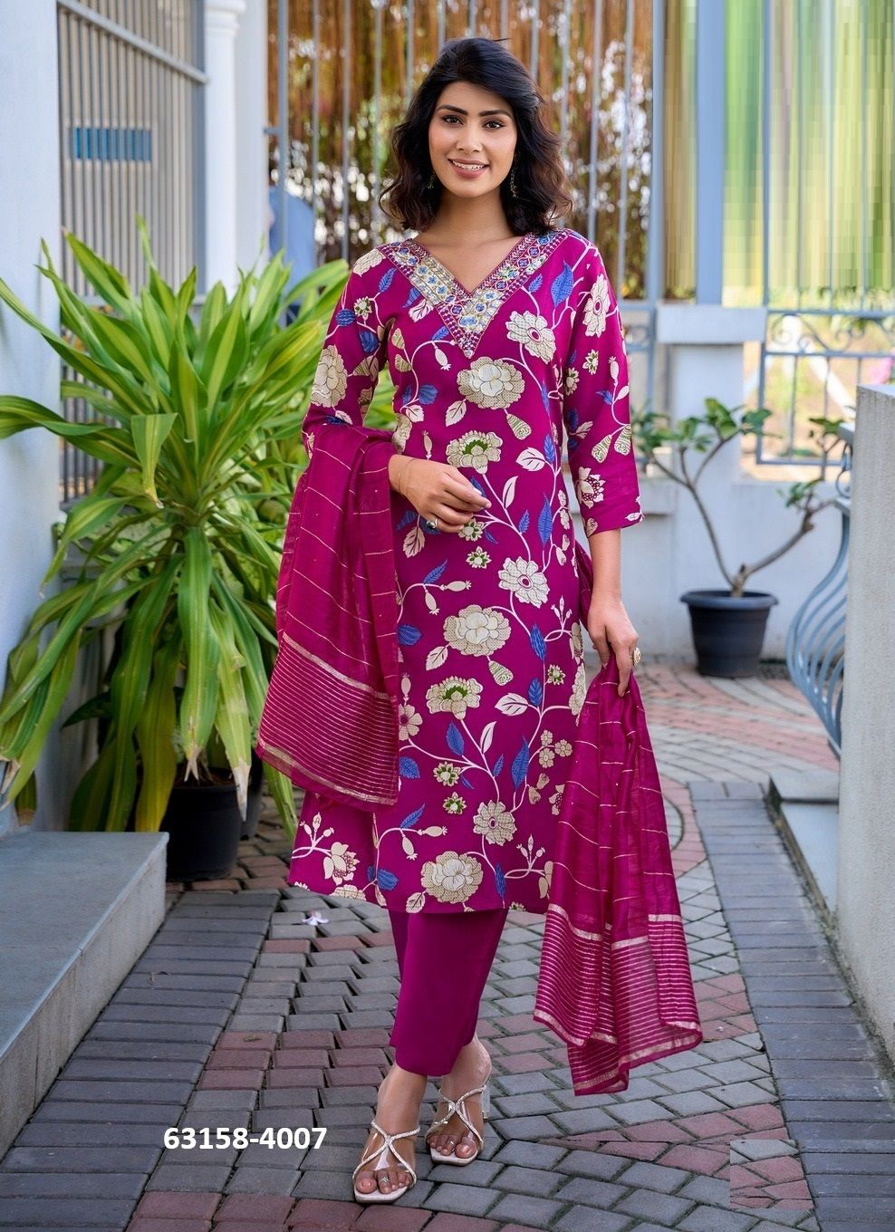 NIKHAAR 4 - Catalog # 63158 (Set of 8 Readymade Salwar Suits) by Passion Tree