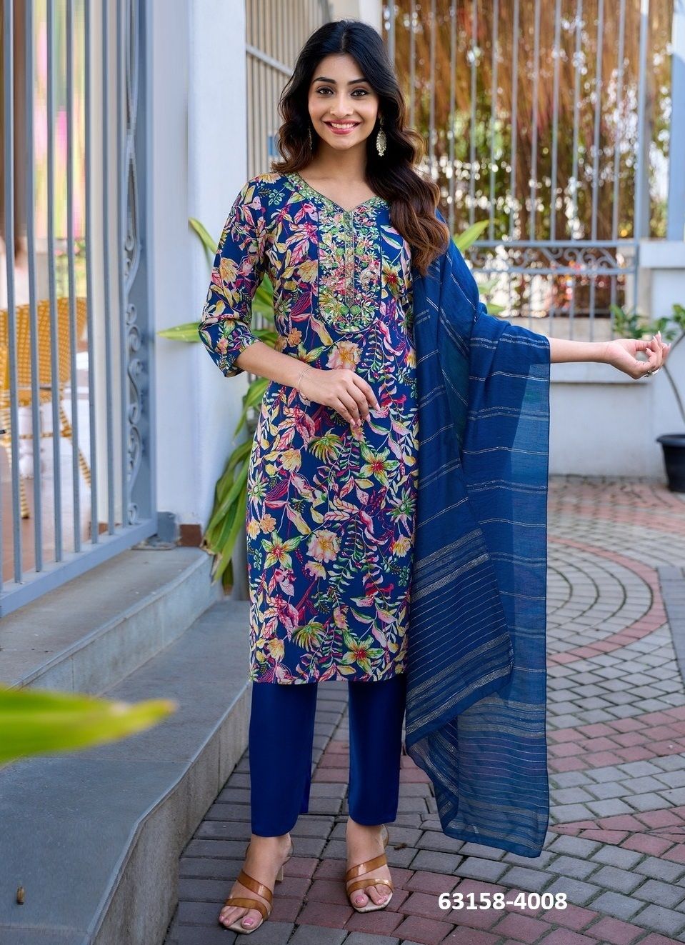 NIKHAAR 4 - Catalog # 63158 (Set of 8 Readymade Salwar Suits) by Passion Tree