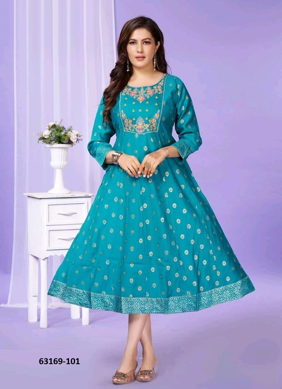 SINDHU - Catalog # 63169 (Set of 6 Readymade Women's Kurtis / Tops) by Dee Cee SINDHU - Catalog # 63169 (Set of 6 Readymade Women's Kurtis / Tops) by Dee Cee