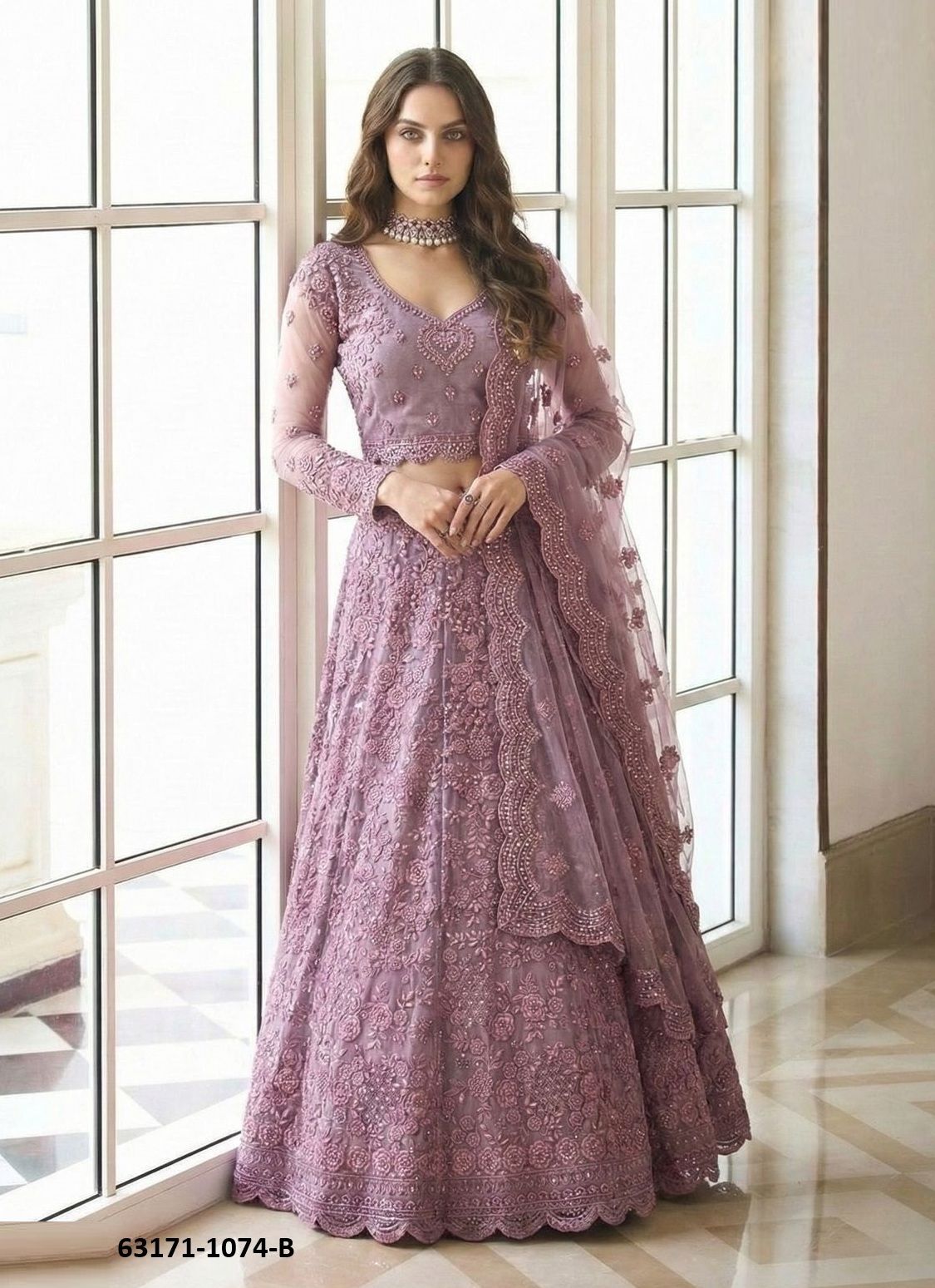 SERIES 1074 COLORS - Catalog # 63171 (Set of 4 Semi-Stitched Lehengas) by Alizeh Official