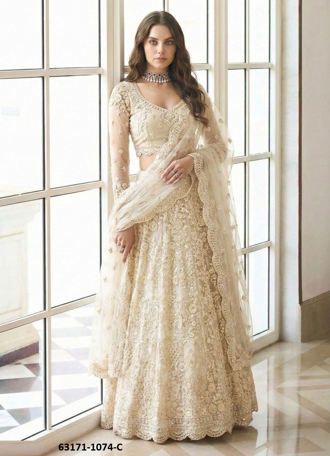 SERIES 1074 COLORS - Catalog # 63171 (Set of 4 Semi-Stitched Lehengas) by Alizeh Official