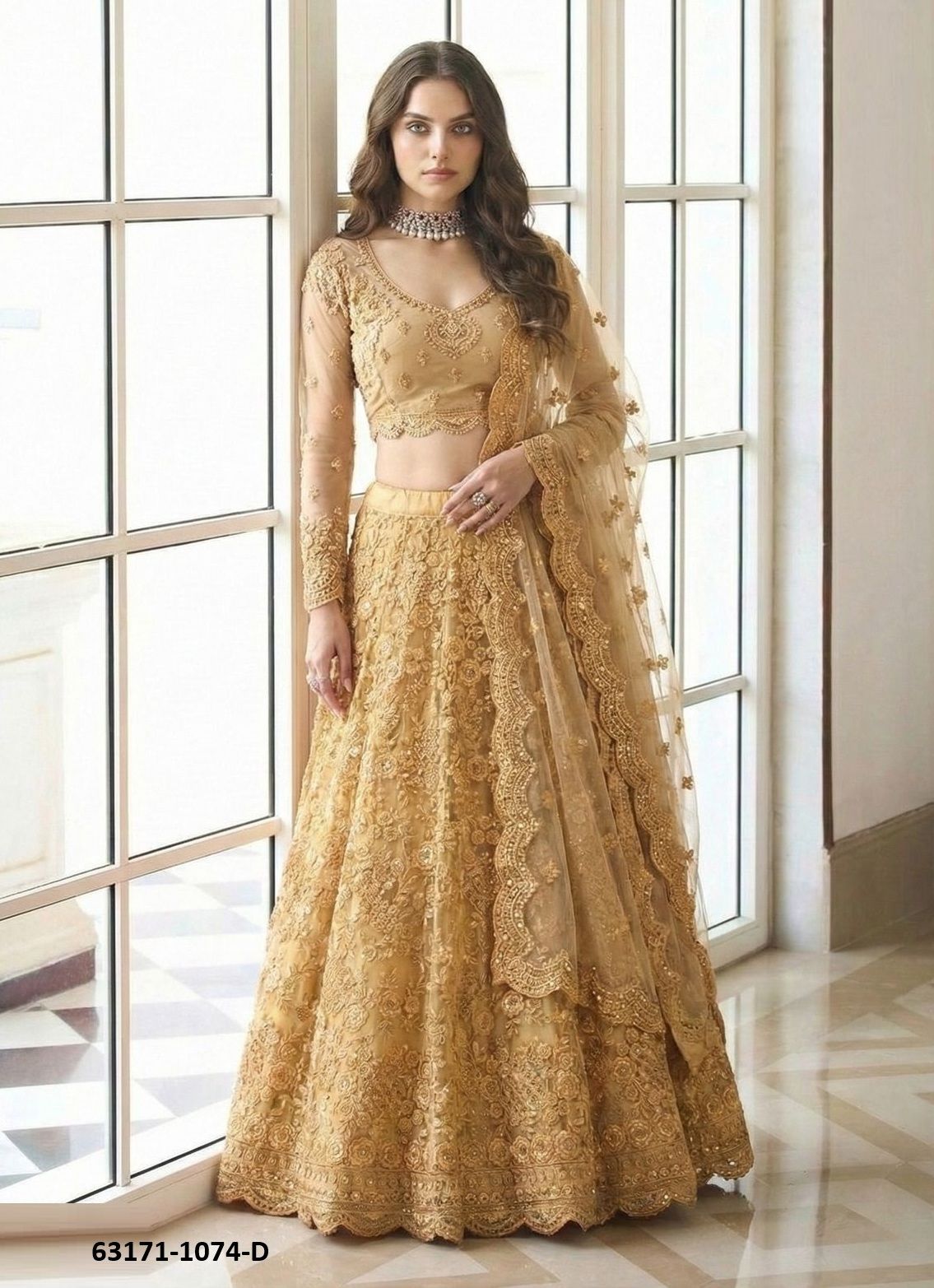 SERIES 1074 COLORS - Catalog # 63171 (Set of 4 Semi-Stitched Lehengas) by Alizeh Official