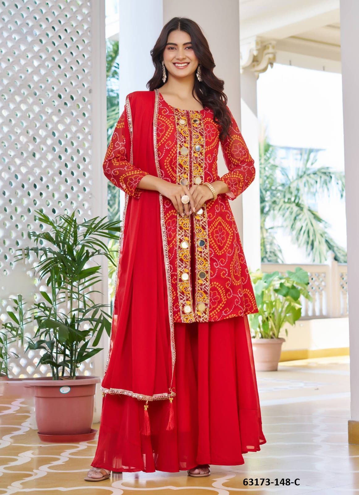 BANDHANI PRINT 148 - Catalog # 63173 (Set of 3 Readymade Salwar Suits) by Amdavadi Fashion BANDHANI PRINT 148 - Catalog # 63173 (Set of 3 Readymade Salwar Suits) by Amdavadi Fashion