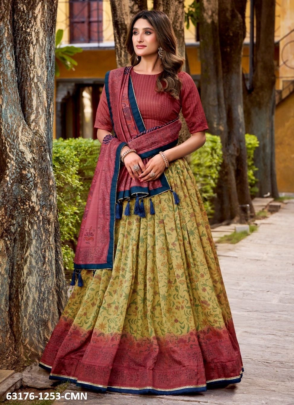 SERIES 1253 - Catalog # 63176 (Set of 4 Semi-Stitched Lehengas) by Raw Lemon SERIES 1253 - Catalog # 63176 (Set of 4 Semi-Stitched Lehengas) by Raw Lemon