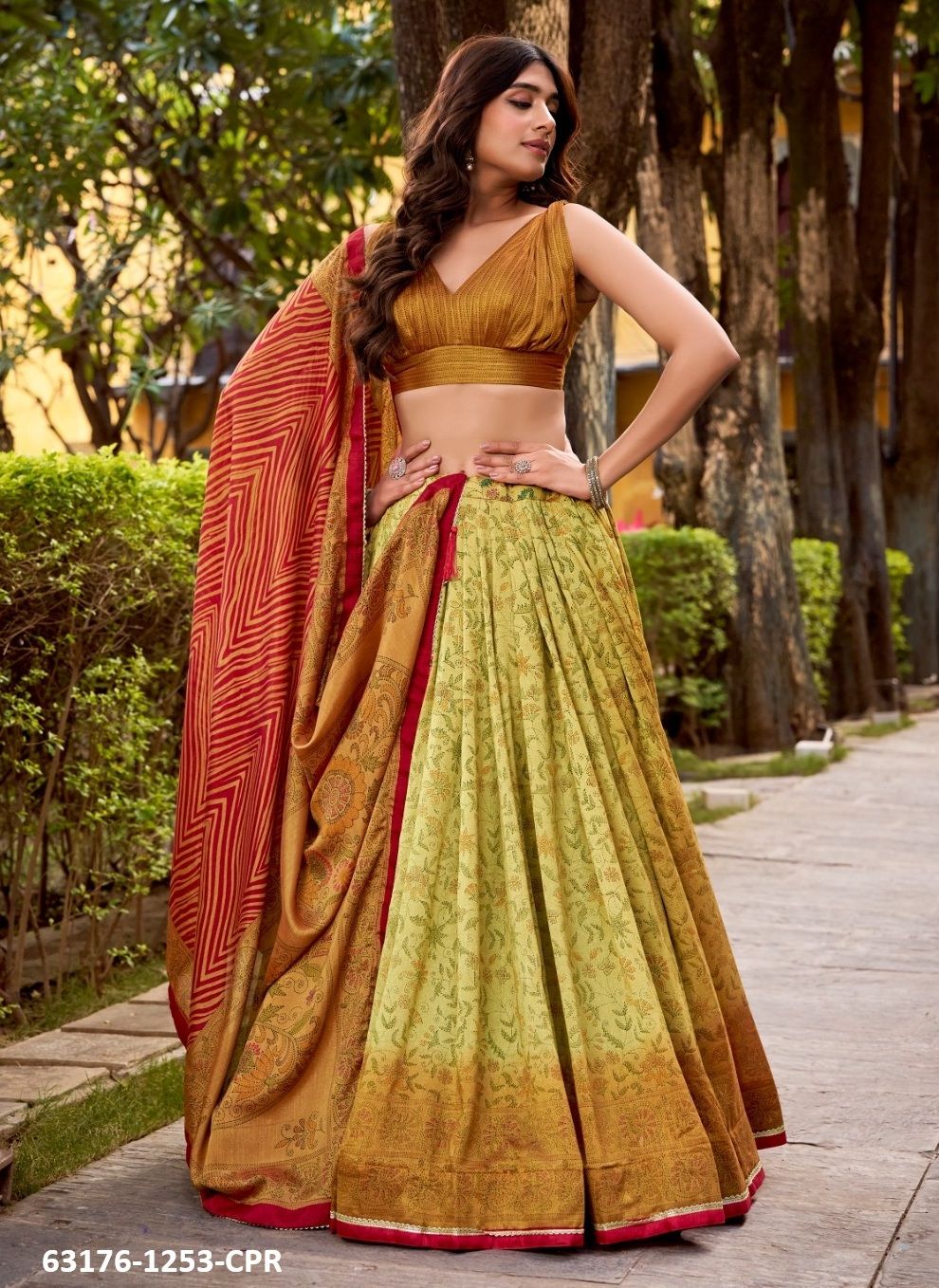 SERIES 1253 - Catalog # 63176 (Set of 4 Semi-Stitched Lehengas) by Raw Lemon SERIES 1253 - Catalog # 63176 (Set of 4 Semi-Stitched Lehengas) by Raw Lemon