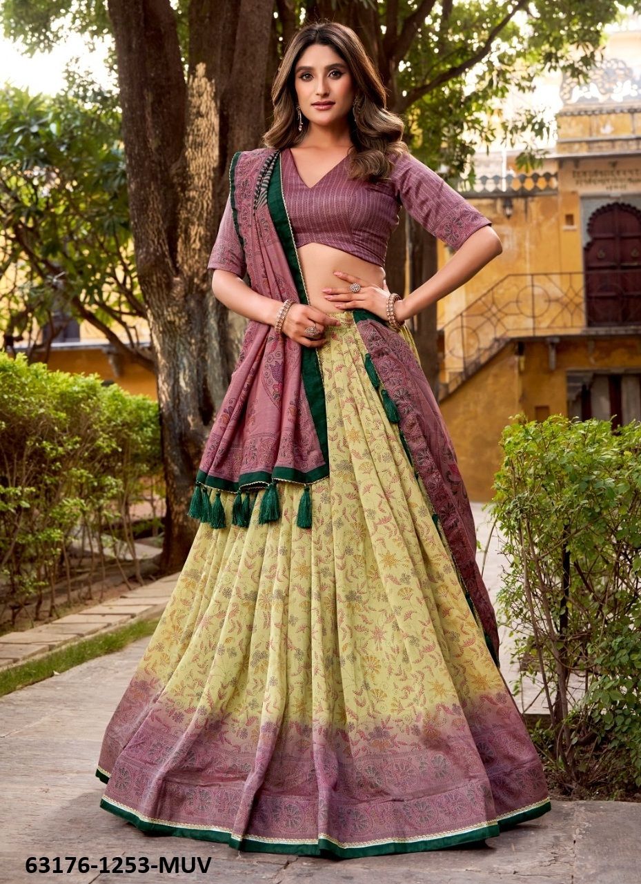 SERIES 1253 - Catalog # 63176 (Set of 4 Semi-Stitched Lehengas) by Raw Lemon SERIES 1253 - Catalog # 63176 (Set of 4 Semi-Stitched Lehengas) by Raw Lemon