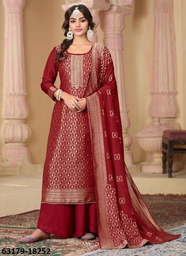 HANSHIKA 5 - Catalog # 63179 (Set of 6 Semi-Stitched / Un-Stitched Suits) by Kalarang