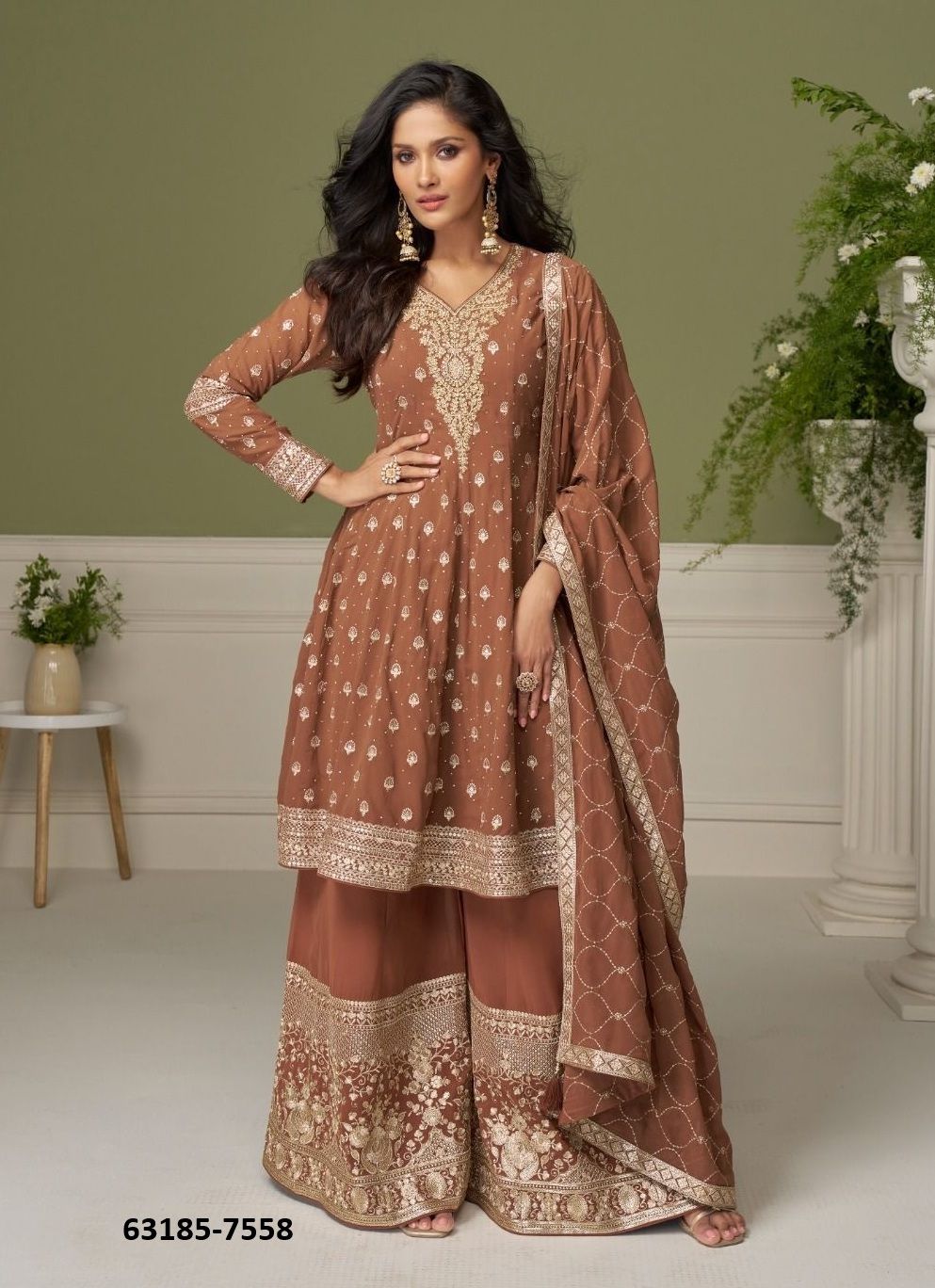 GLAMOUR - Catalog # 63185 (Set of 3 Readymade Salwar Suits) by Gulkayra Designer
