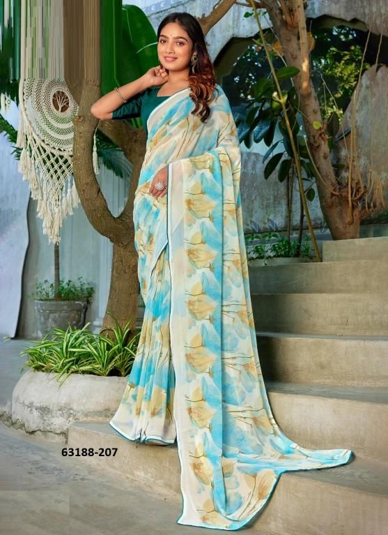 WHITE QUEEN 2 - Catalog # 63188 (Set of 8 Sarees) by Kashvi