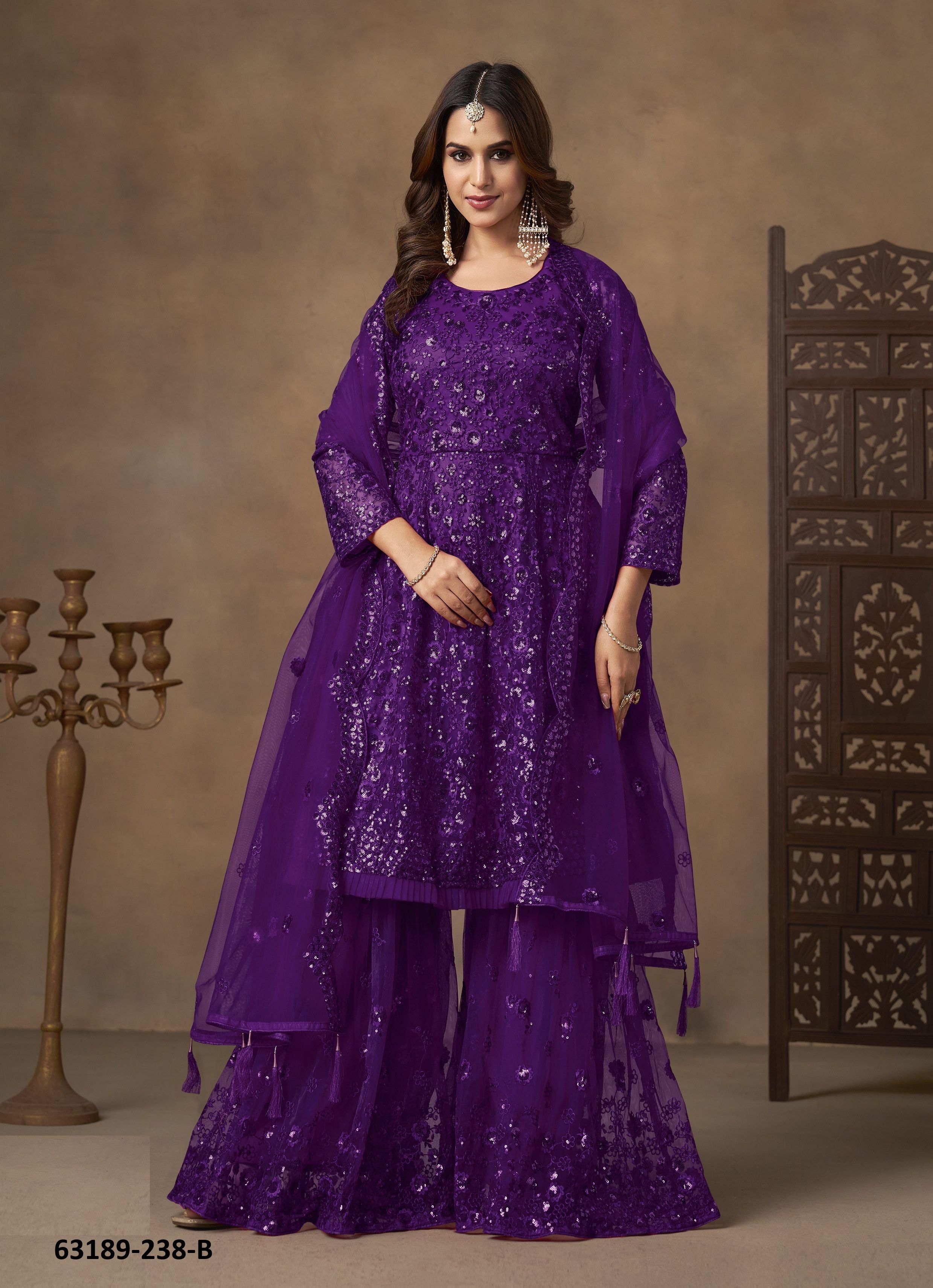 AANAYA 238 - Catalog # 63189 (Set of 4 Readymade Salwar Suits) by Desi Muse