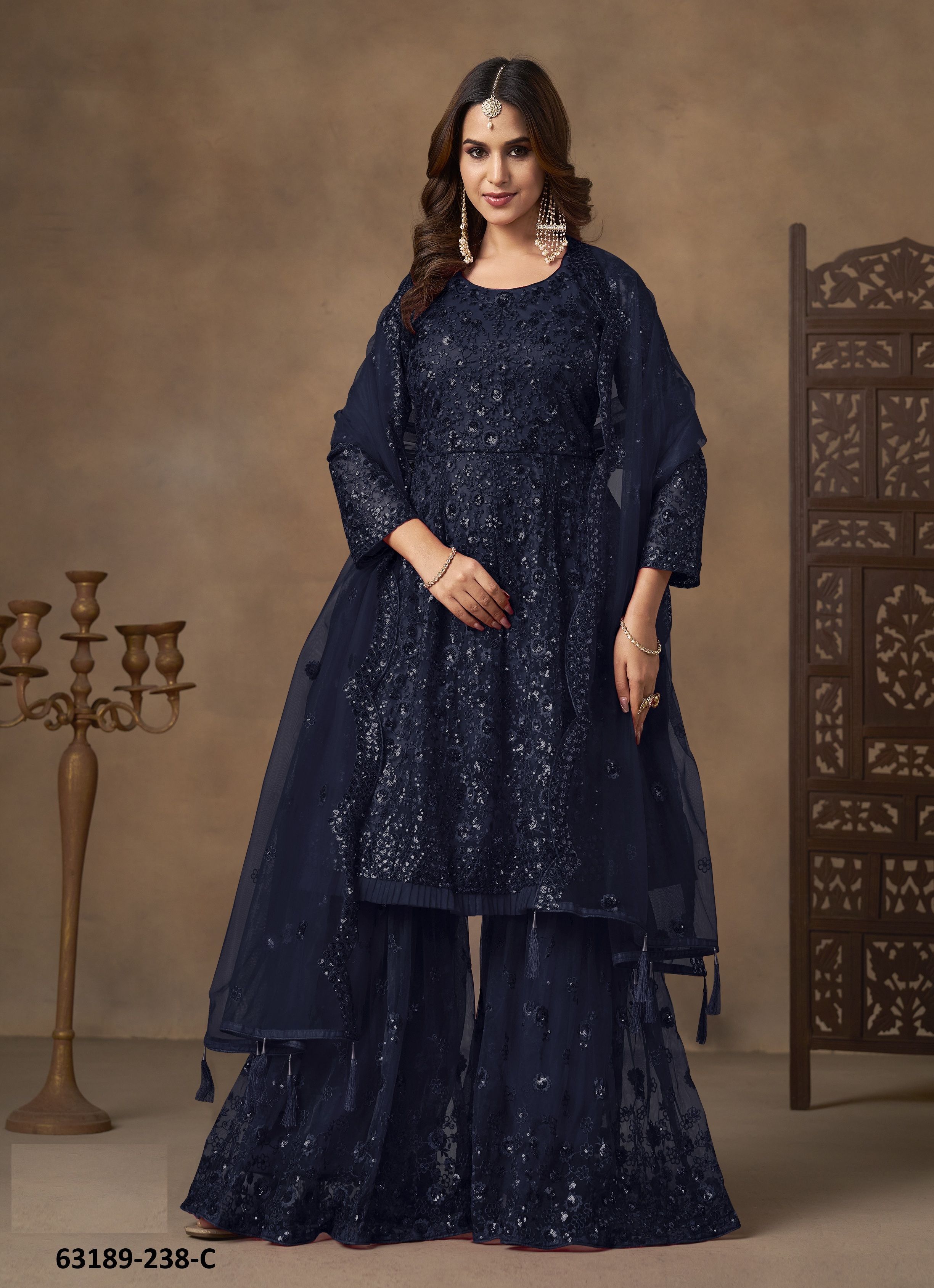 AANAYA 238 - Catalog # 63189 (Set of 4 Readymade Salwar Suits) by Desi Muse