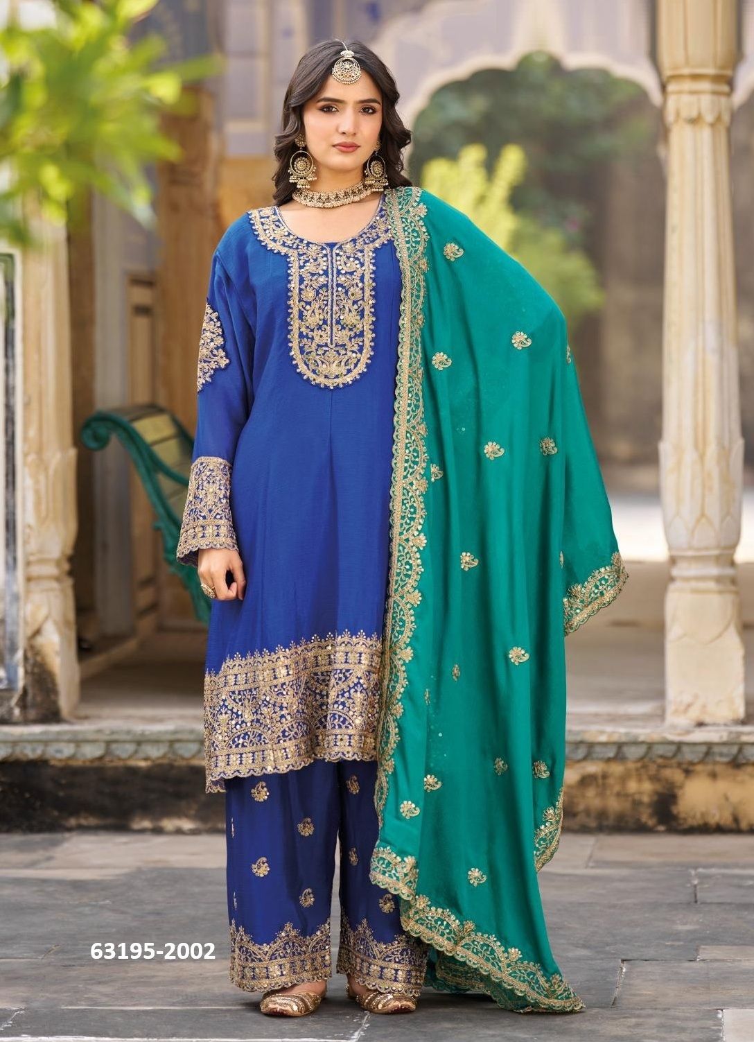 AFGHANI GOLD 2 - Catalog # 63195 (Set of 2 Readymade Salwar Suits) by Your Choice