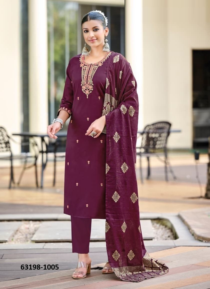 HEER - Catalog # 63198 (Set of 6 Readymade Salwar Suits) by Ossm