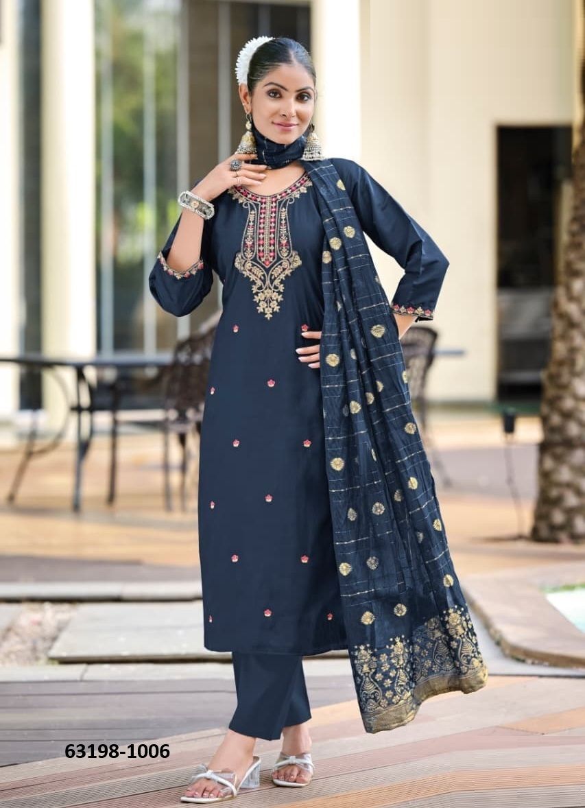 HEER - Catalog # 63198 (Set of 6 Readymade Salwar Suits) by Ossm