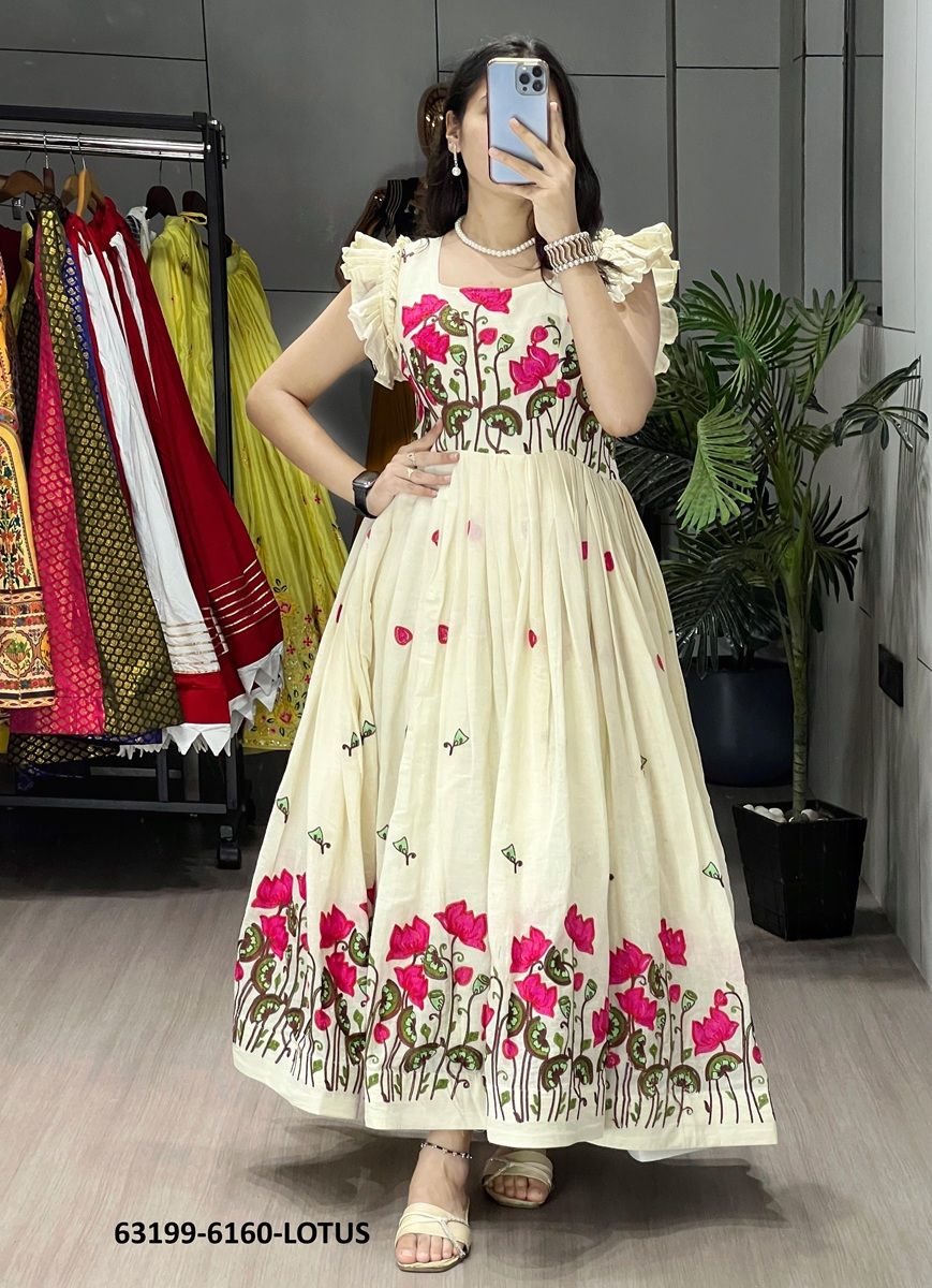 FLORAL THREAD ANARKALIS - Catalog # 63199 (Set of 2 Readymade Women's Kurtis / Tops) by Komal Pret FLORAL THREAD ANARKALIS - Catalog # 63199 (Set of 2 Readymade Women's Kurtis / Tops) by Komal Pret
