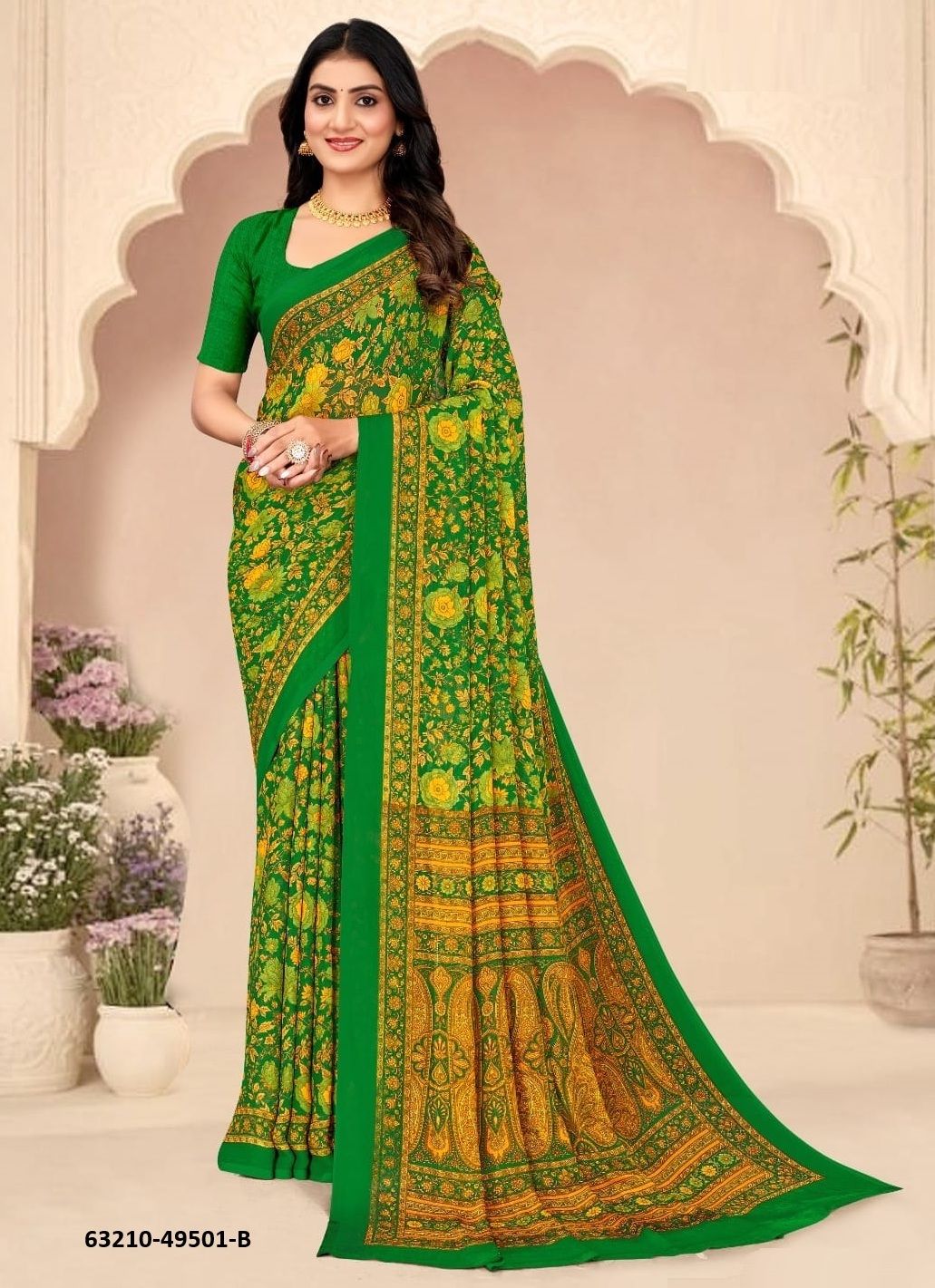 STAR CHIFFON 205 - Catalog # 63210 (Set of 12 Sarees) by Ruchi Sarees