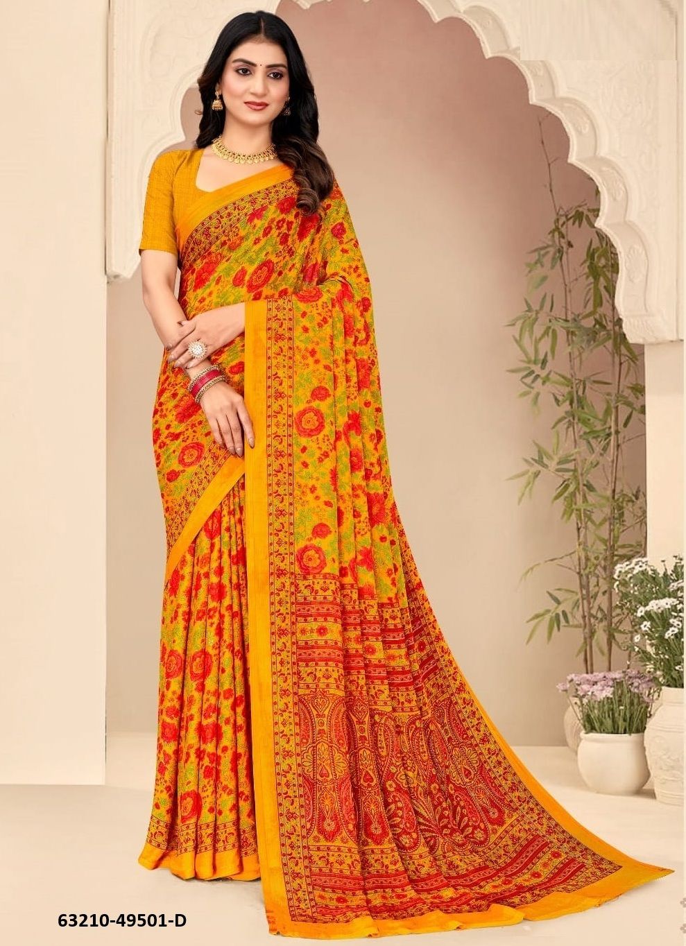 STAR CHIFFON 205 - Catalog # 63210 (Set of 12 Sarees) by Ruchi Sarees