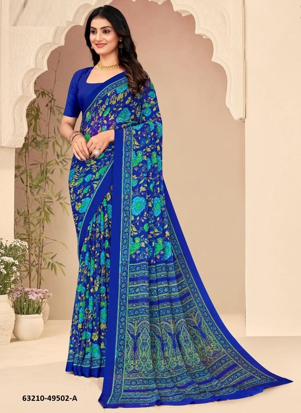 STAR CHIFFON 205 - Catalog # 63210 (Set of 12 Sarees) by Ruchi Sarees