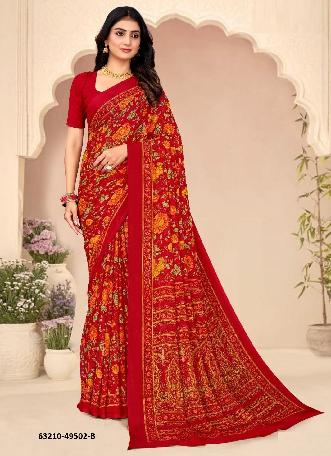 STAR CHIFFON 205 - Catalog # 63210 (Set of 12 Sarees) by Ruchi Sarees