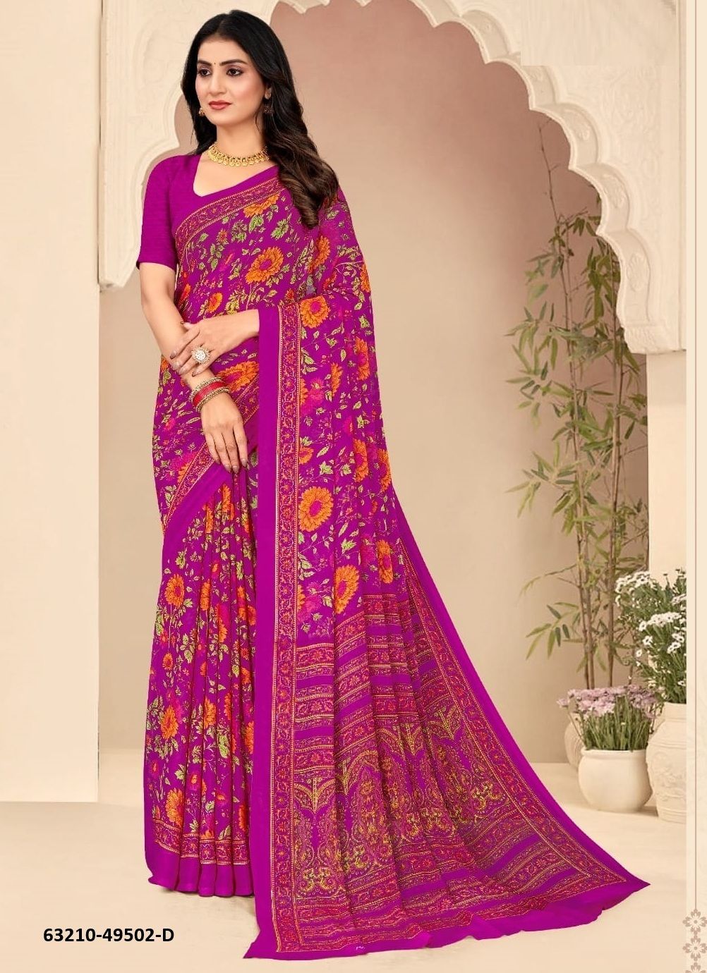 STAR CHIFFON 205 - Catalog # 63210 (Set of 12 Sarees) by Ruchi Sarees
