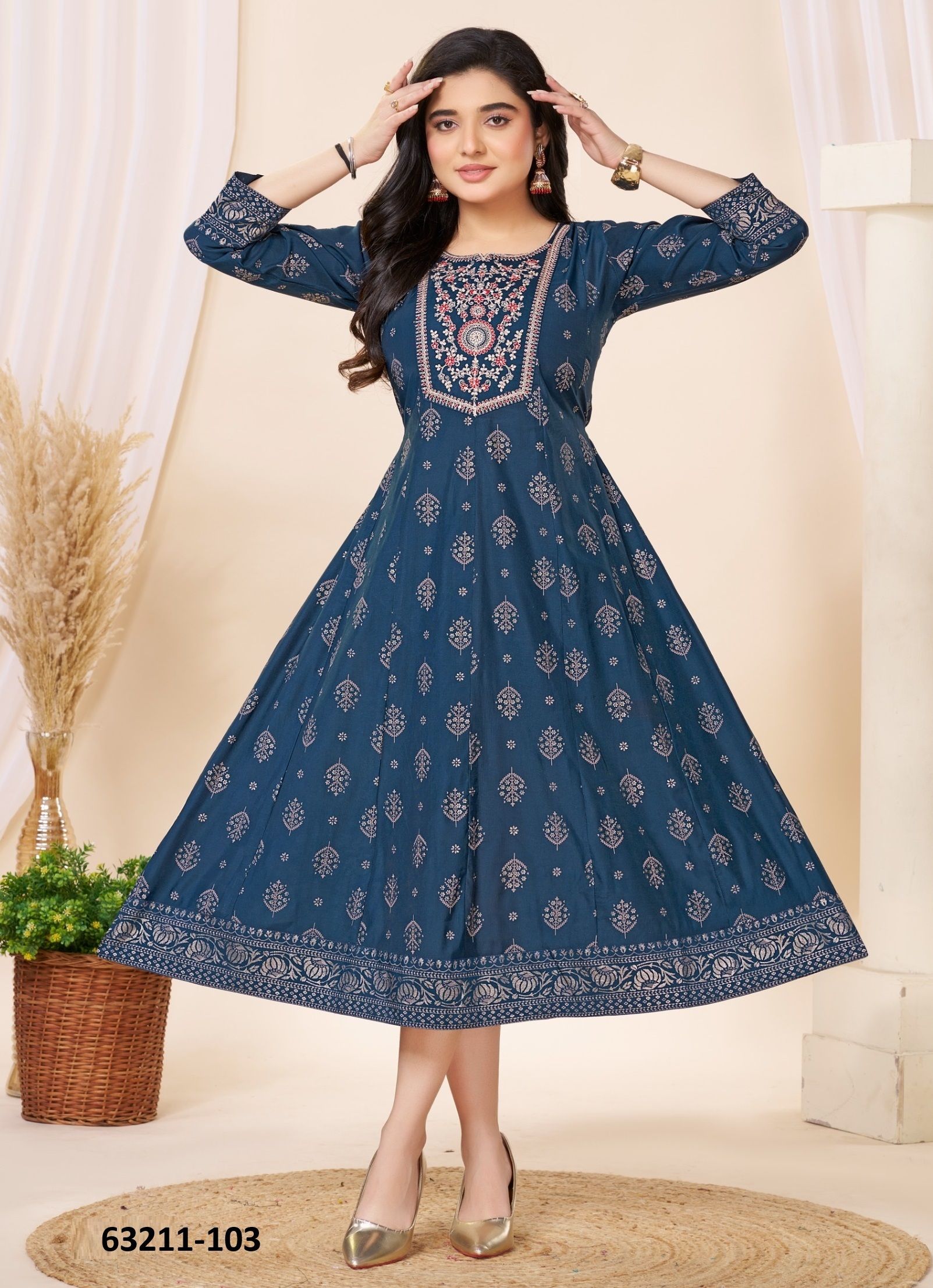 AARZOO - Catalog # 63211 (Set of 6 Readymade Women's Kurtis / Tops) by Dee Cee AARZOO - Catalog # 63211 (Set of 6 Readymade Women's Kurtis / Tops) by Dee Cee