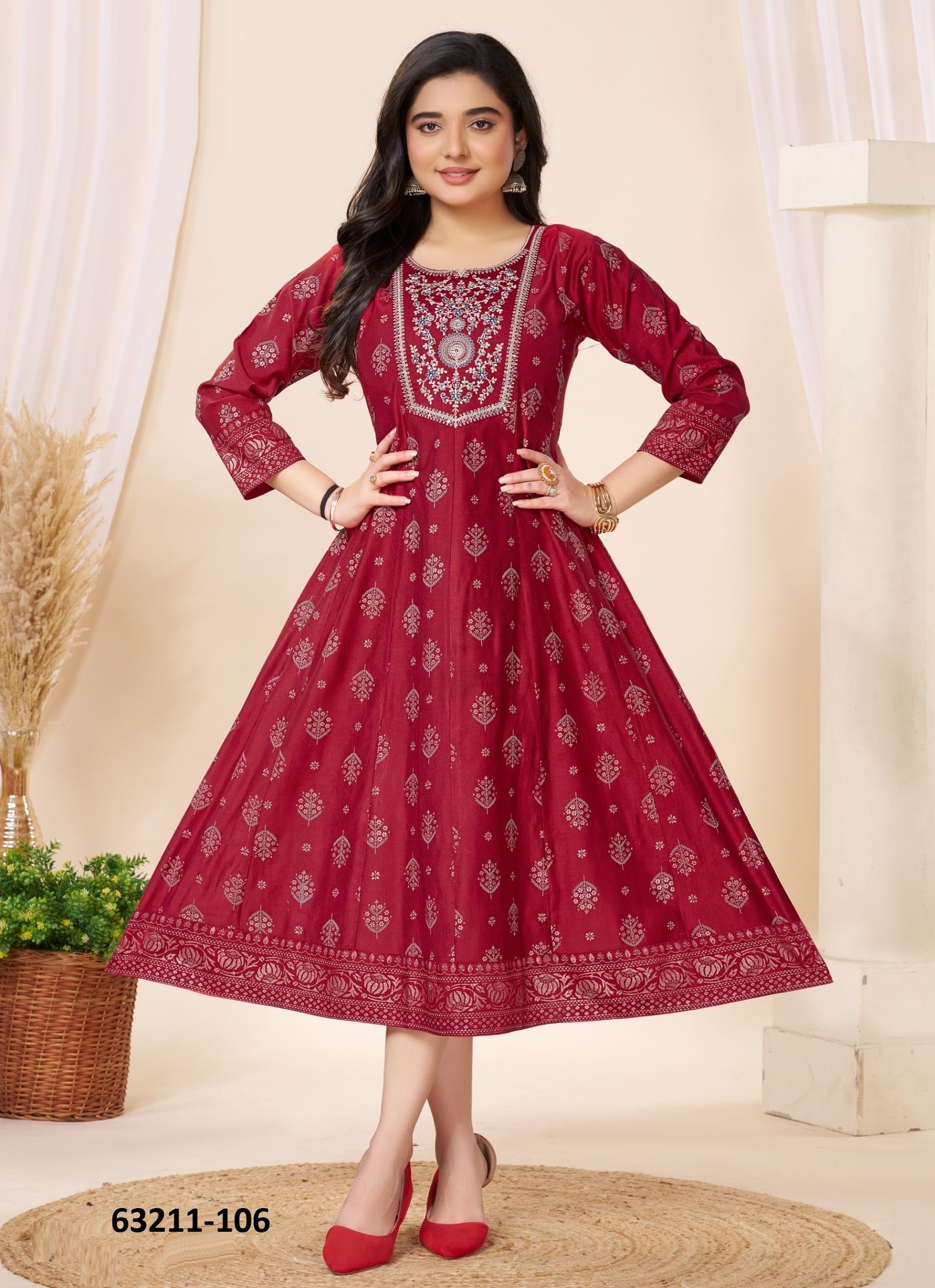 AARZOO - Catalog # 63211 (Set of 6 Readymade Women's Kurtis / Tops) by Dee Cee AARZOO - Catalog # 63211 (Set of 6 Readymade Women's Kurtis / Tops) by Dee Cee