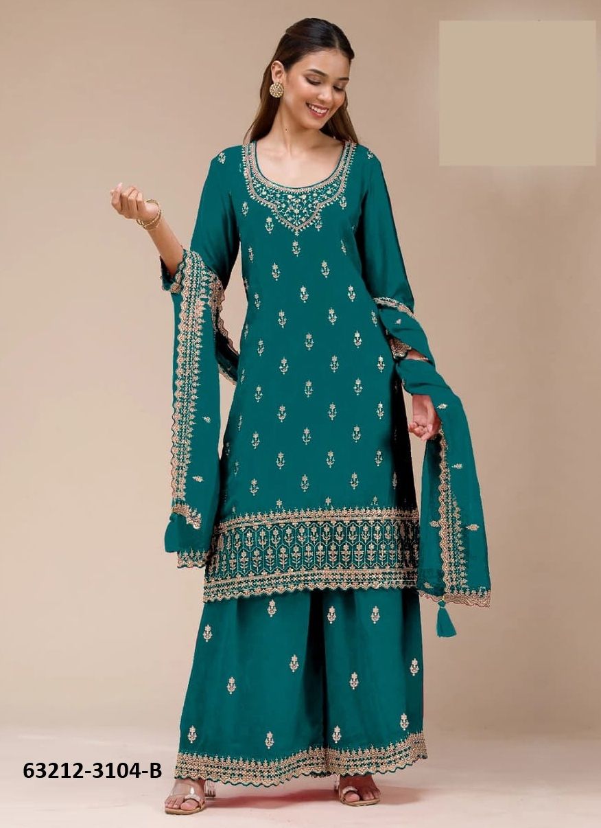 SERIES 3104 - Catalog # 63212 (Set of 4 Semi-Stitched / Un-Stitched Suits) by Meheriya SERIES 3104 - Catalog # 63212 (Set of 4 Semi-Stitched / Un-Stitched Suits) by Meheriya