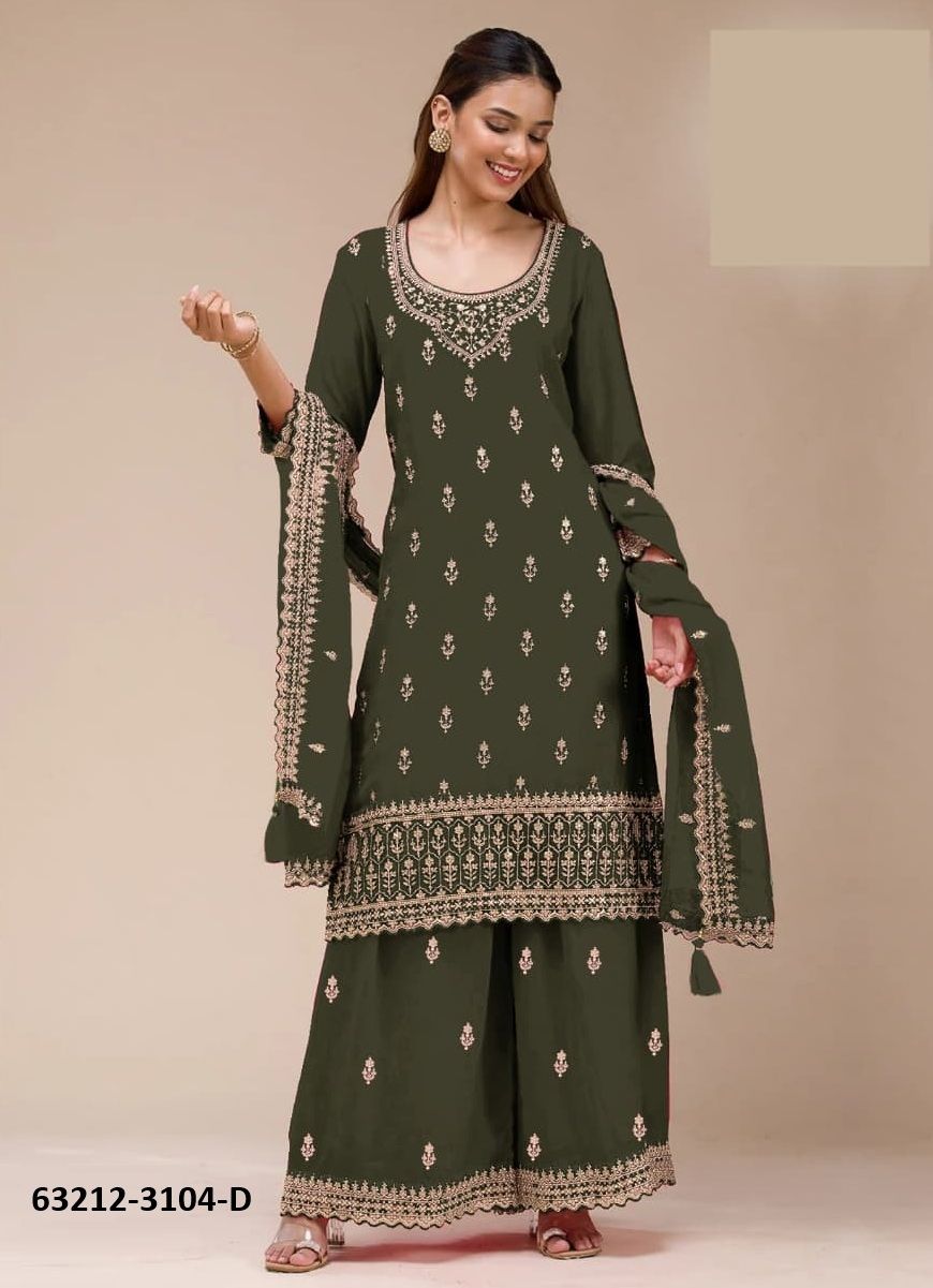 SERIES 3104 - Catalog # 63212 (Set of 4 Semi-Stitched / Un-Stitched Suits) by Meheriya SERIES 3104 - Catalog # 63212 (Set of 4 Semi-Stitched / Un-Stitched Suits) by Meheriya