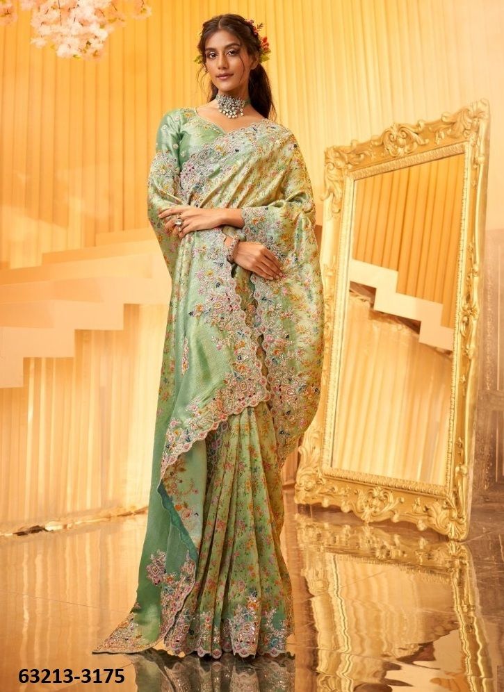 ZARDOSI DRAPE - Catalog # 63213 (Set of 5 Sarees) by Raw Lemon ZARDOSI DRAPE - Catalog # 63213 (Set of 5 Sarees) by Raw Lemon