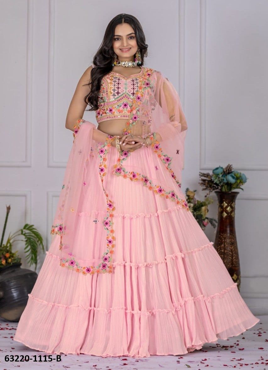 SERIES 1115 - Catalog # 63220 (Set of 2 Semi-Stitched Lehengas) by Komal Pret SERIES 1115 - Catalog # 63220 (Set of 2 Semi-Stitched Lehengas) by Komal Pret