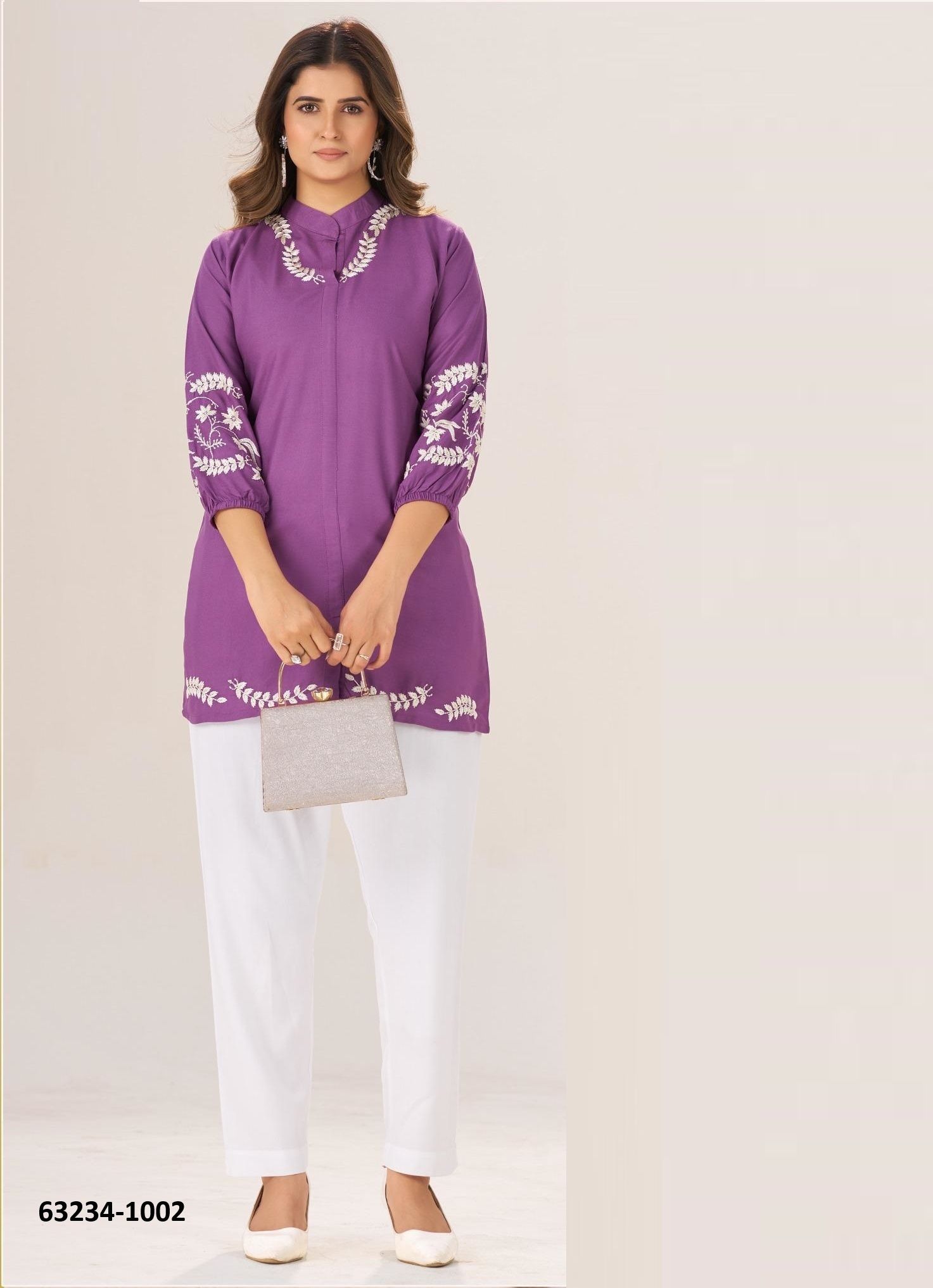 CLARA - Catalog # 63234 (Set of 4 Readymade Women's Kurtis / Tops) by Blue Hills